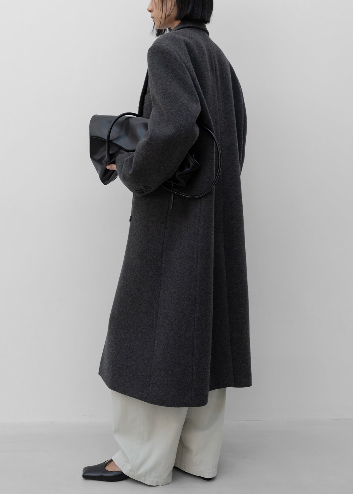 Low Classic Cashmere Blend Double Long Coat - Grey