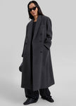 Low Classic Cashmere Blend Double Long Coat - Grey