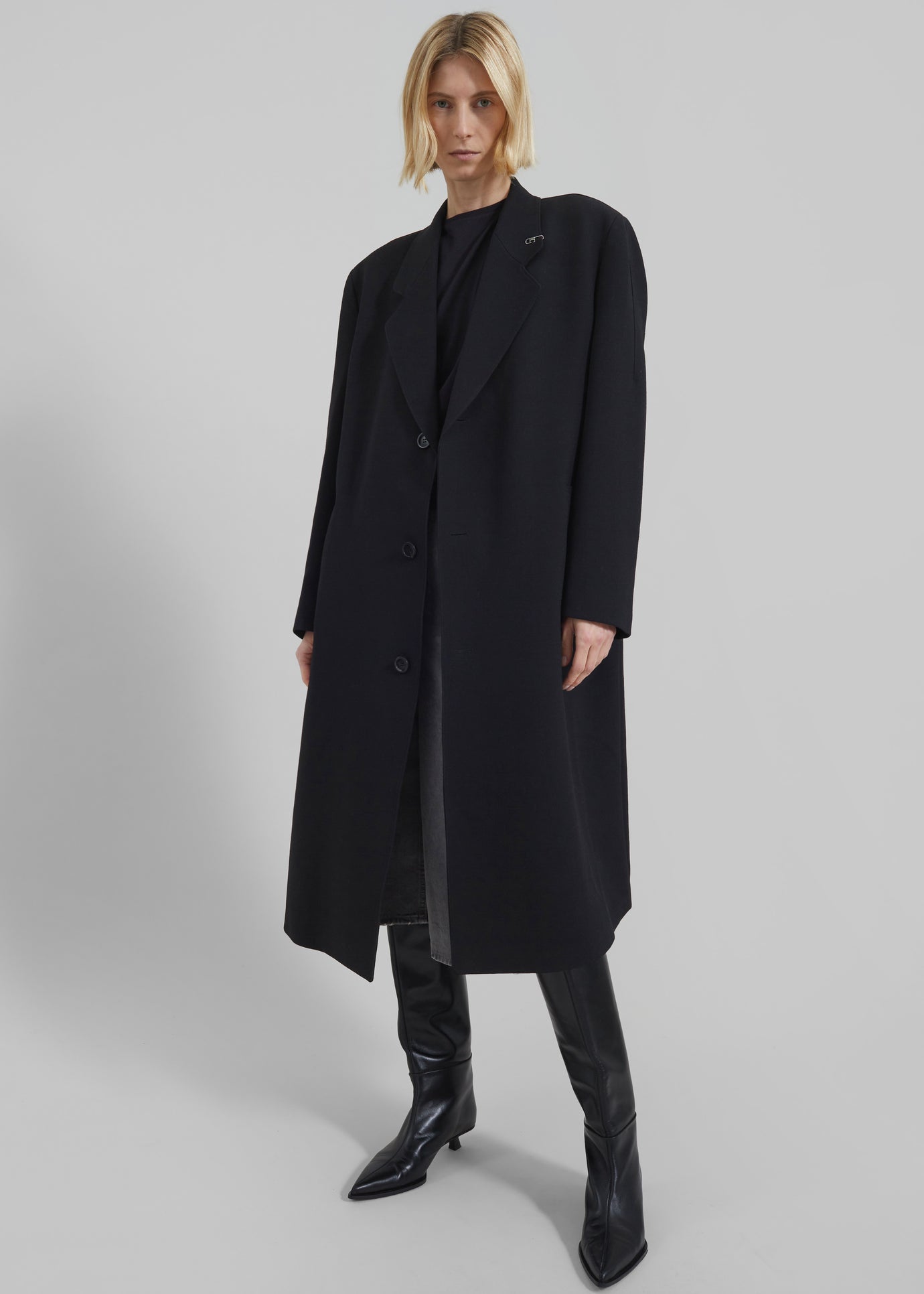 STUDIO ID LONG COAT - Classic coat - black 