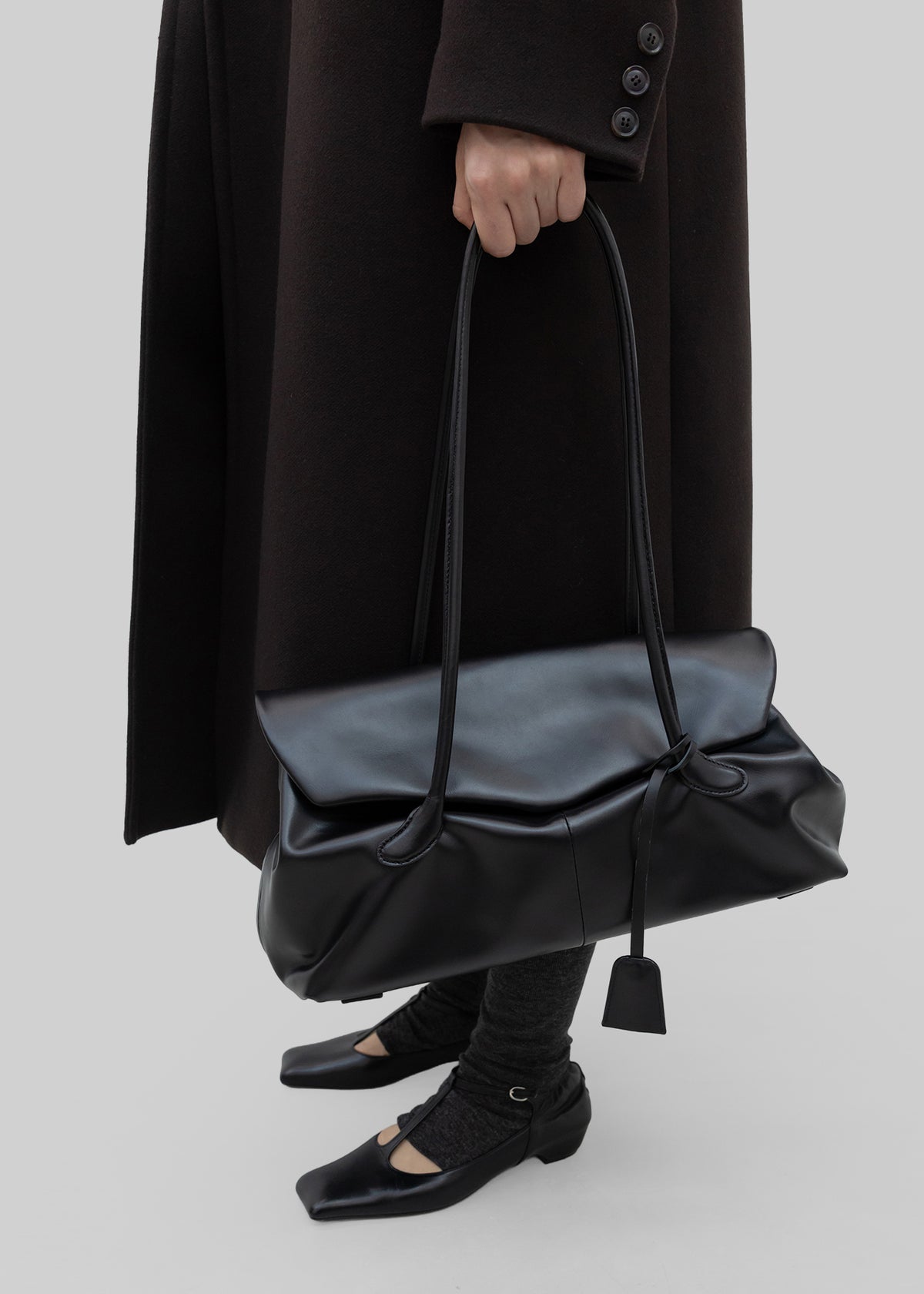 Low Classic Haricot Mini Flap Bag - Black