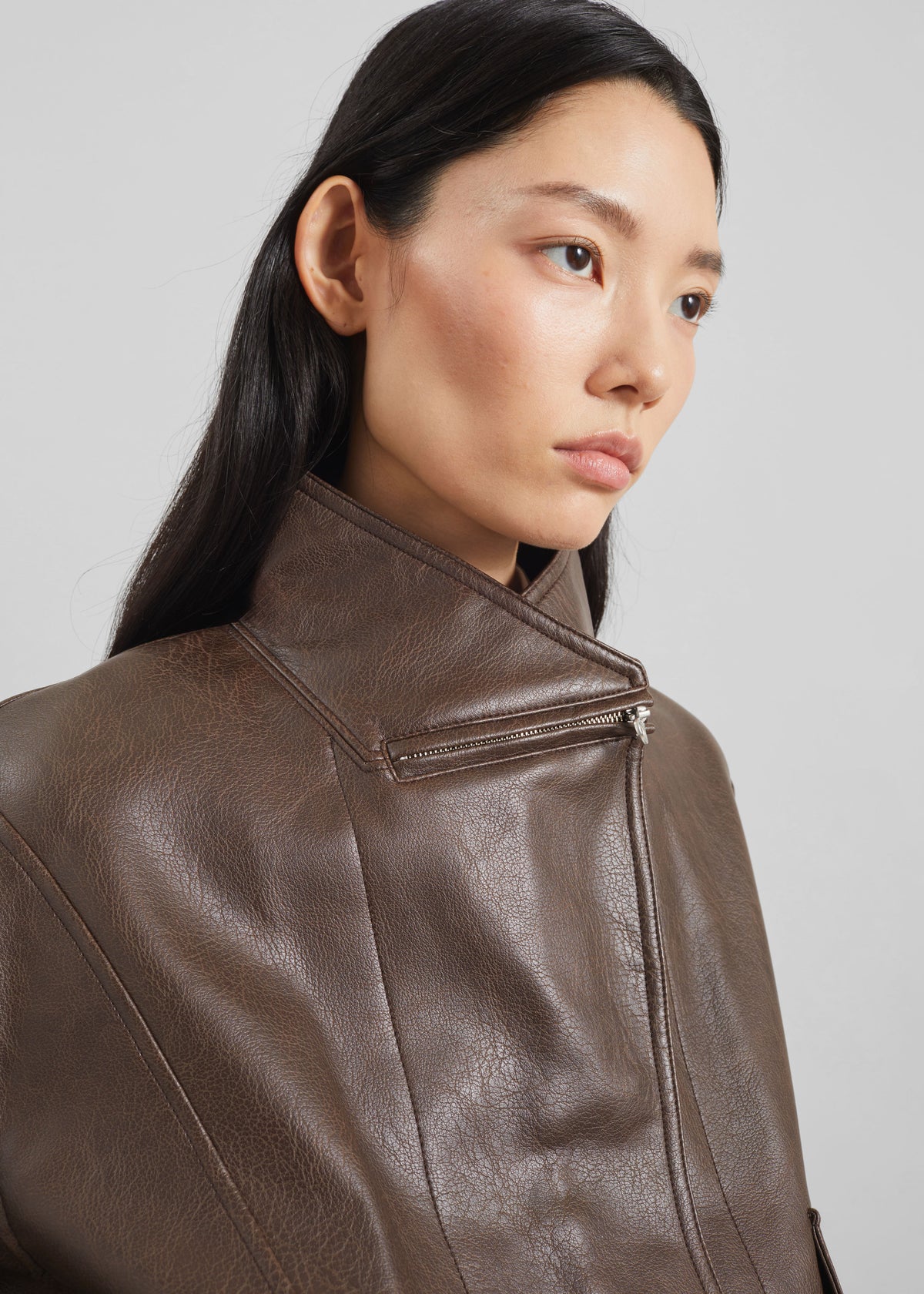 Low Classic Leather Short Jacket - Brown - 6
