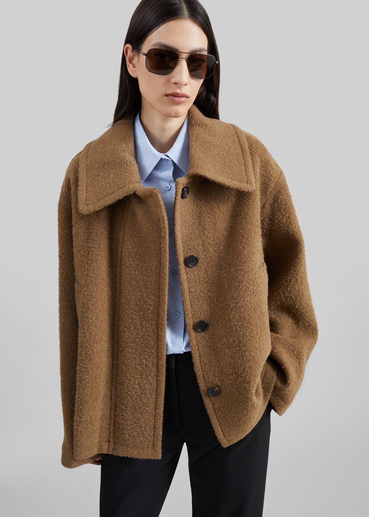 Low Classic Low Waist Belted Coat - Khaki Brown