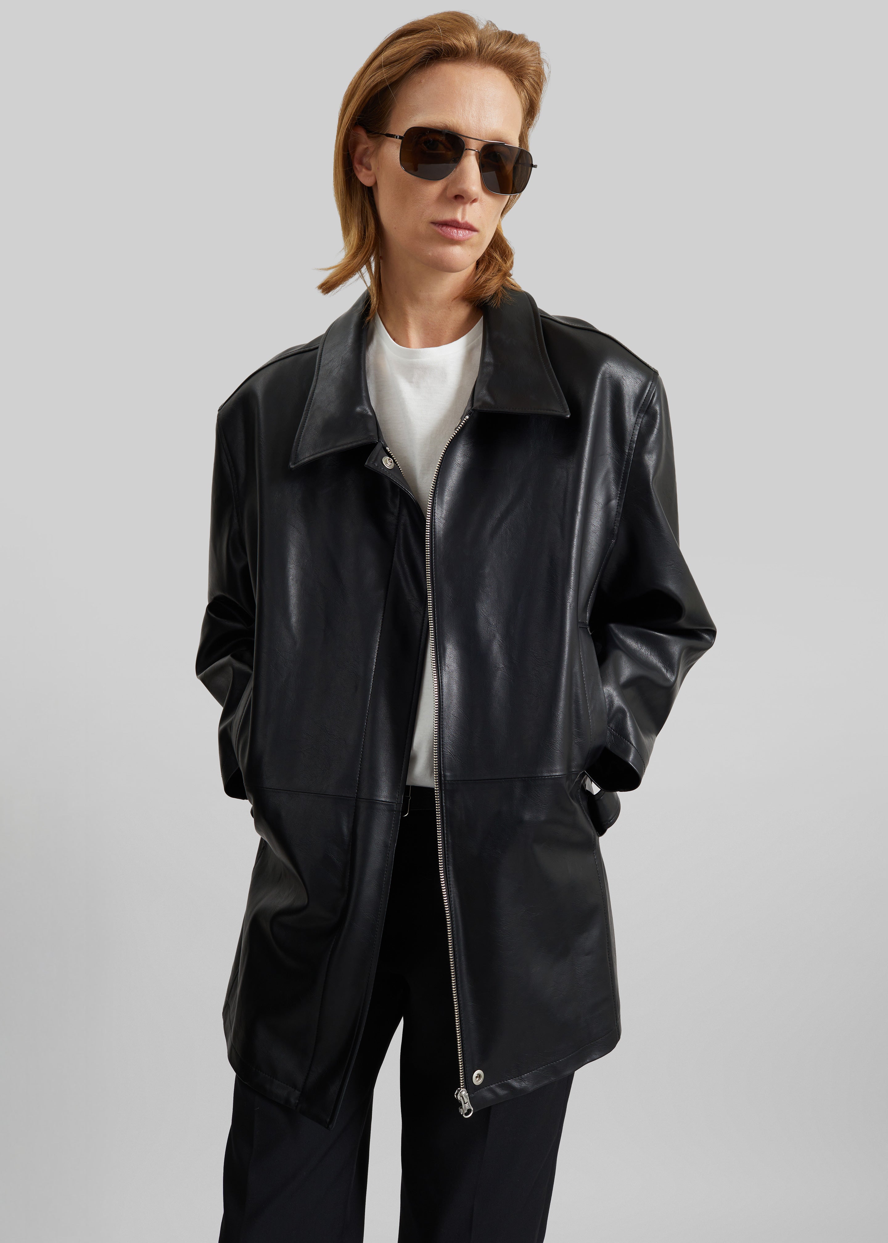 Low Classic Low Waist Artificial Leather Jacket - Black – The