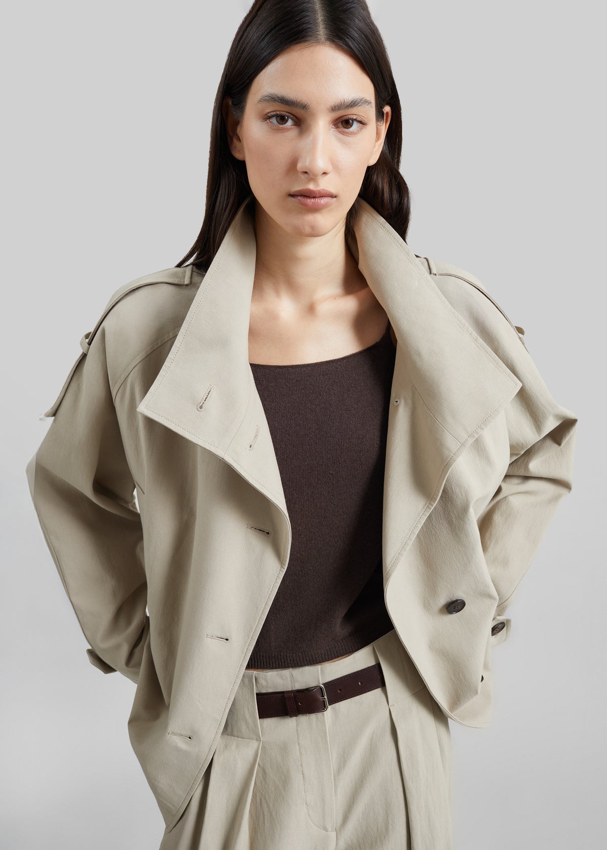 Low Classic Low Waisted Cotton Jacket - Beige