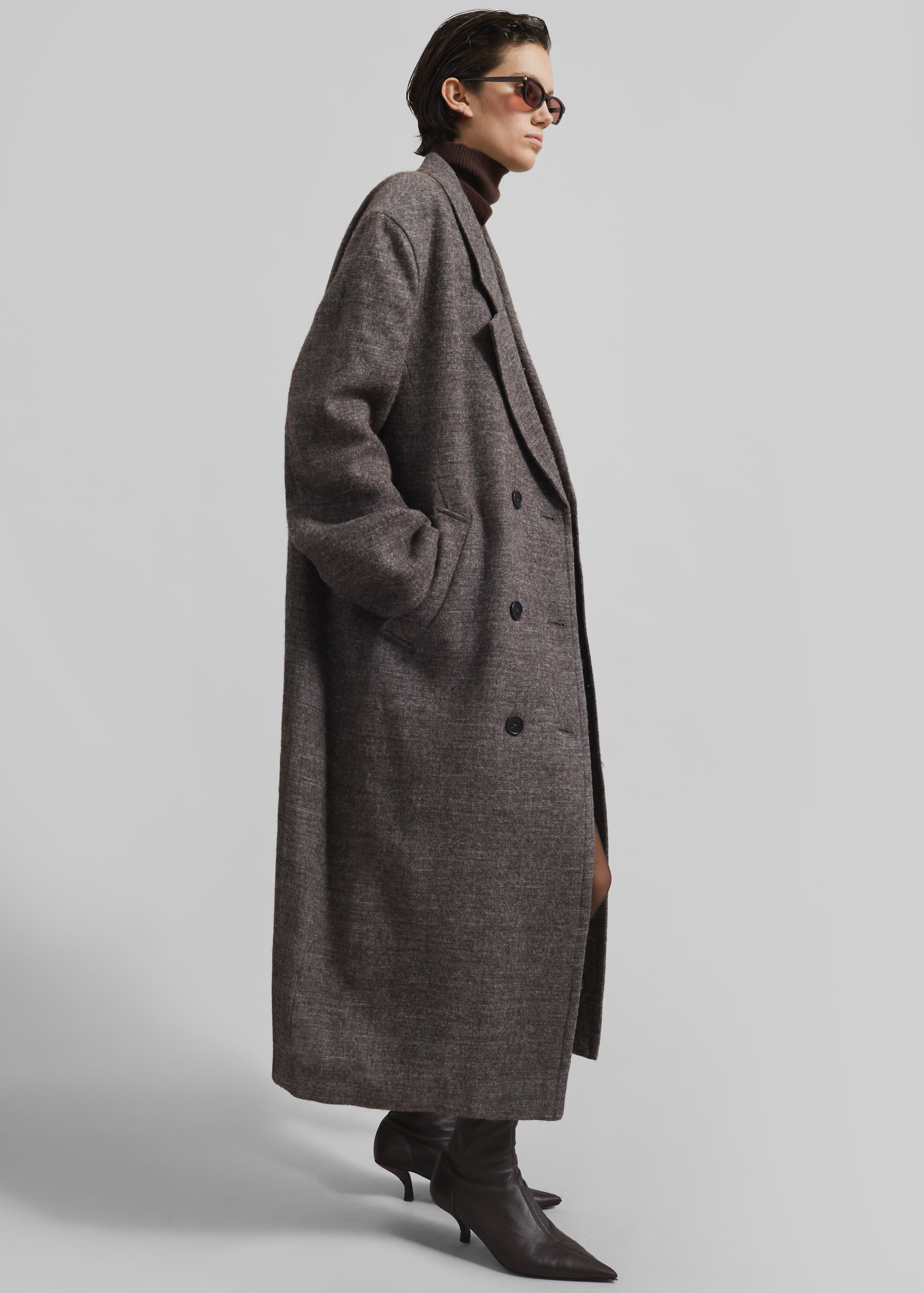 LOW CLASSIC Grey Wool Blend shops Winter Coat