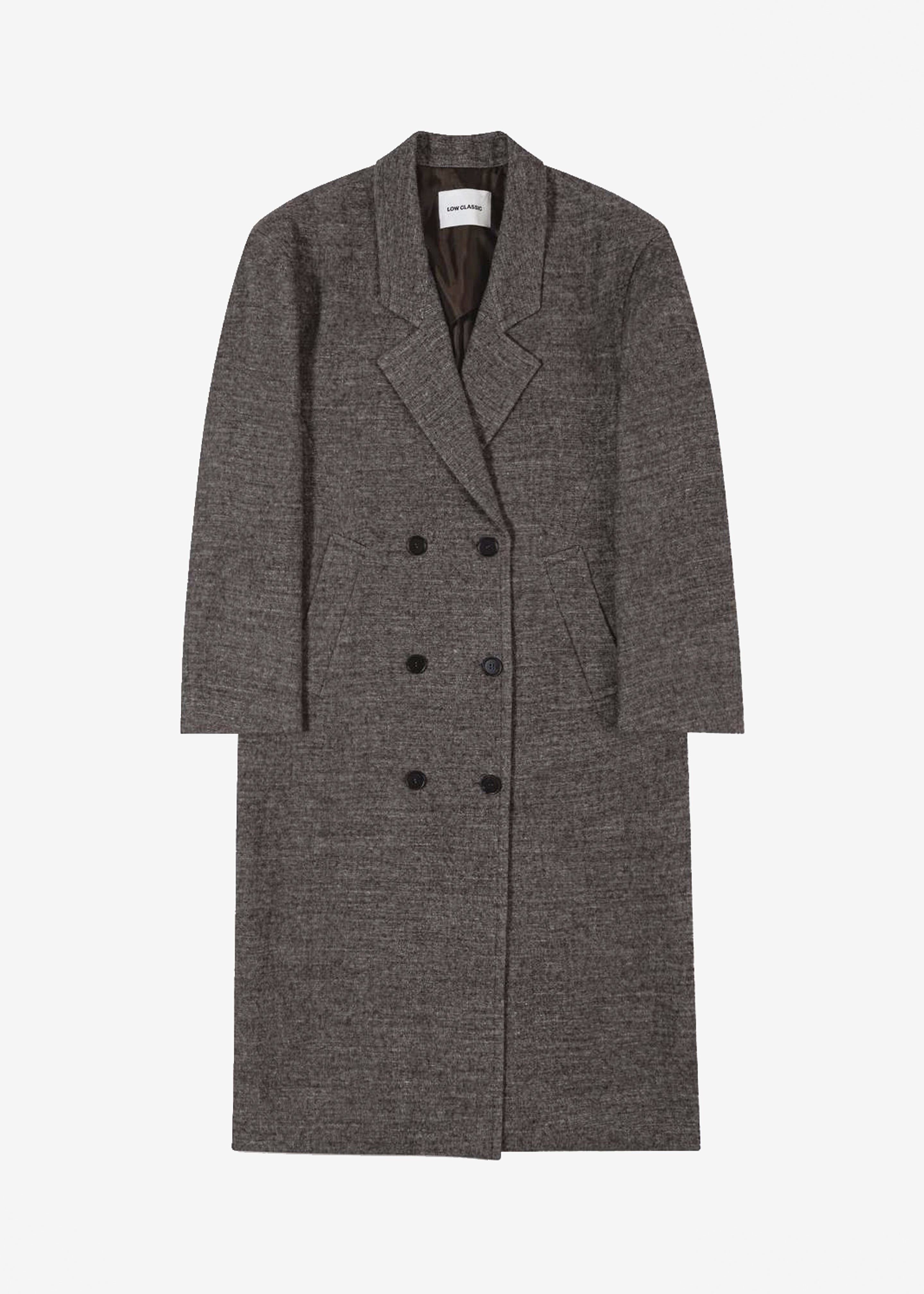 Low Classic Melange Wool Oversized Coat - Grey - 8