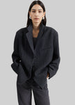Low Classic Oversized Wool Tailored Jacket - Grey