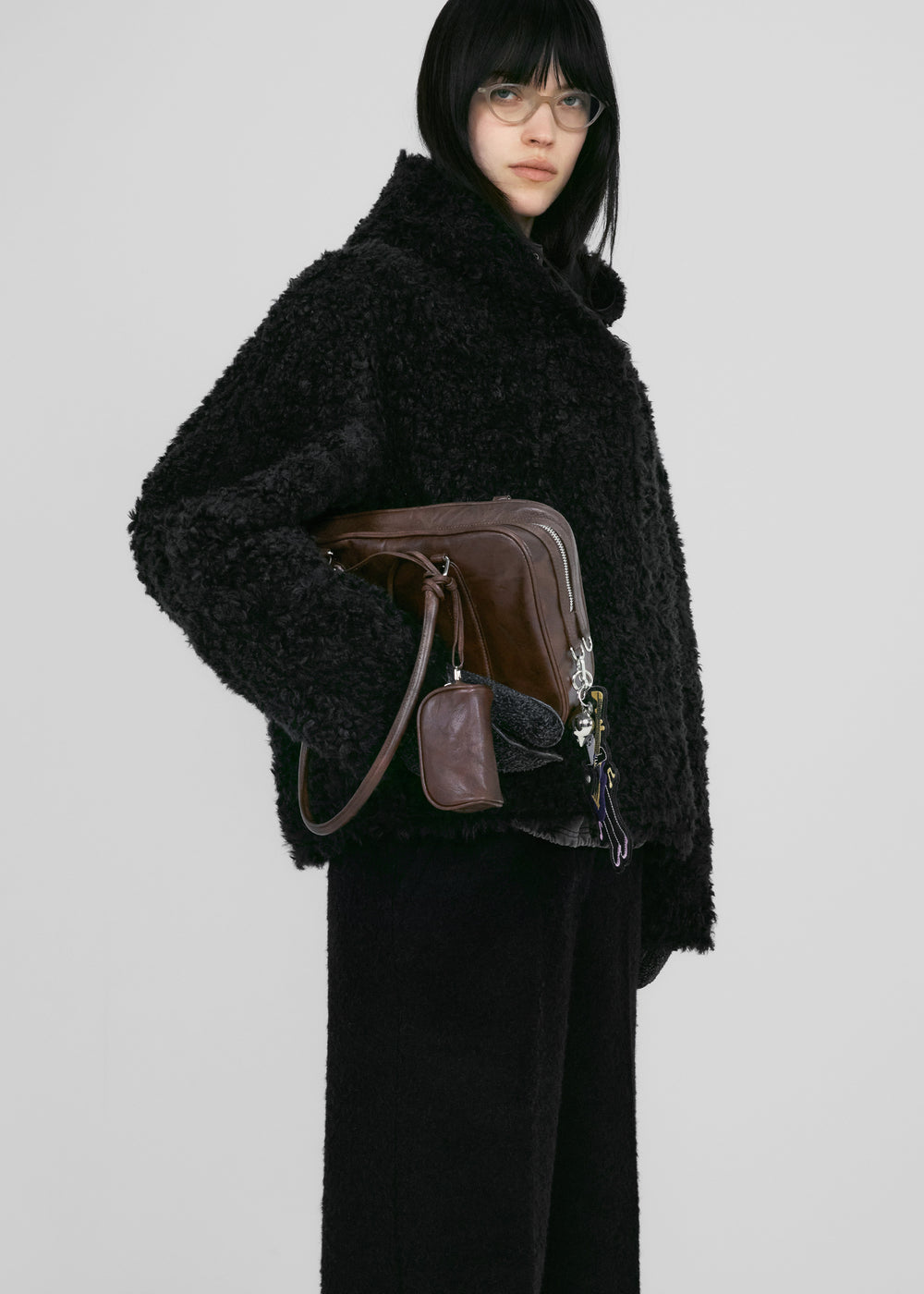 Low Classic Reversible Duffle Short Coat - Black - 1