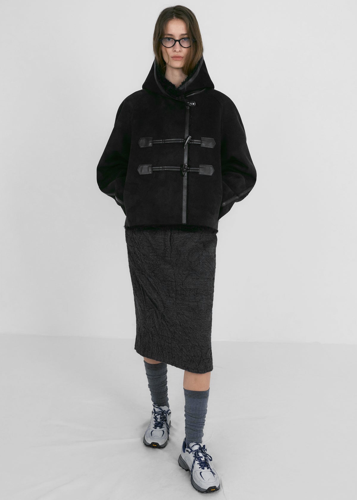 Low Classic Reversible Duffle Short Coat - Black - 5