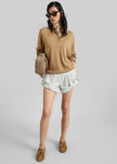Low Classic Tuck Point Turn-Up Shorts - Light Grey
