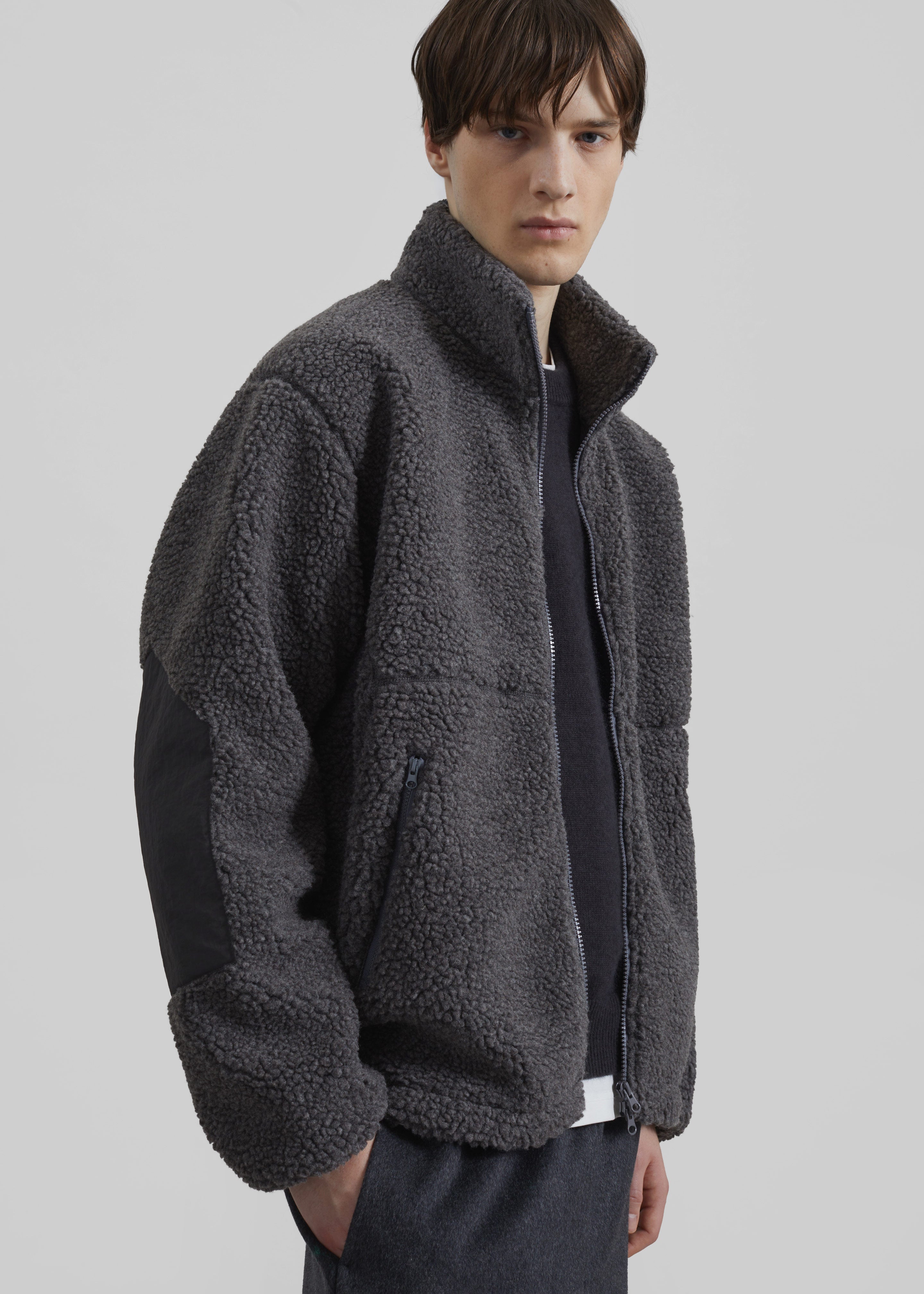 Lucan Fleece Jacket - Grey – The Frankie Shop