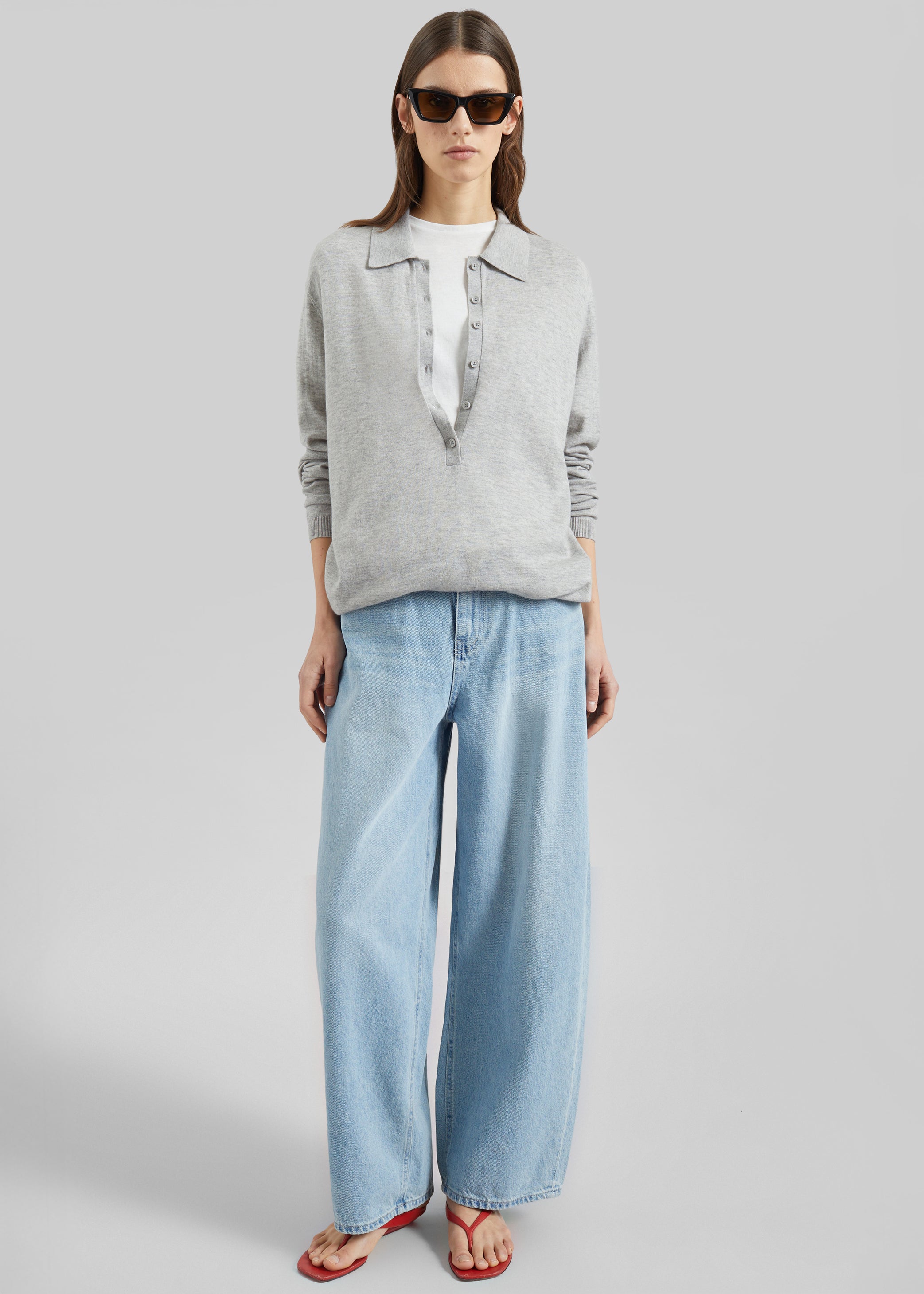 Shop the look image for Lucena Barrel-Leg Jeans - Light Wash