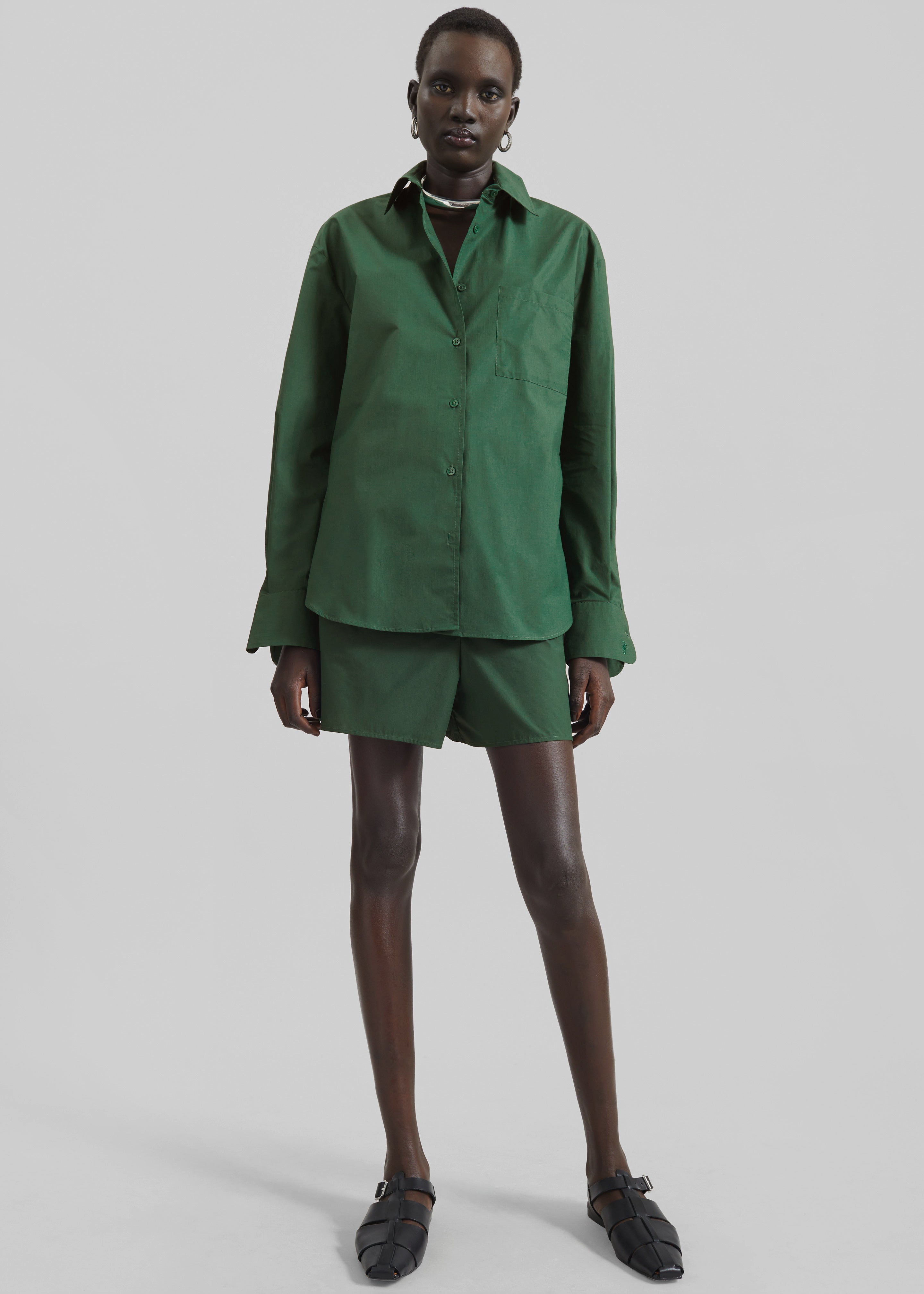 Lui Organic Cotton Shirt - Hunter Green – The Frankie Shop