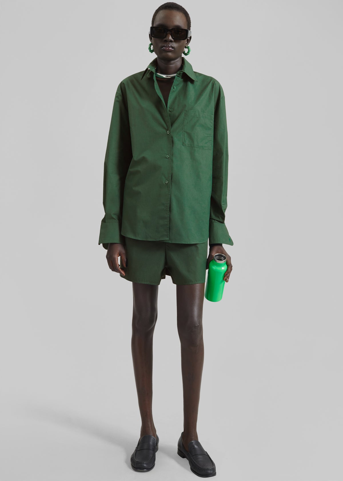 Lui Organic Cotton Shirt - Hunter Green - 4