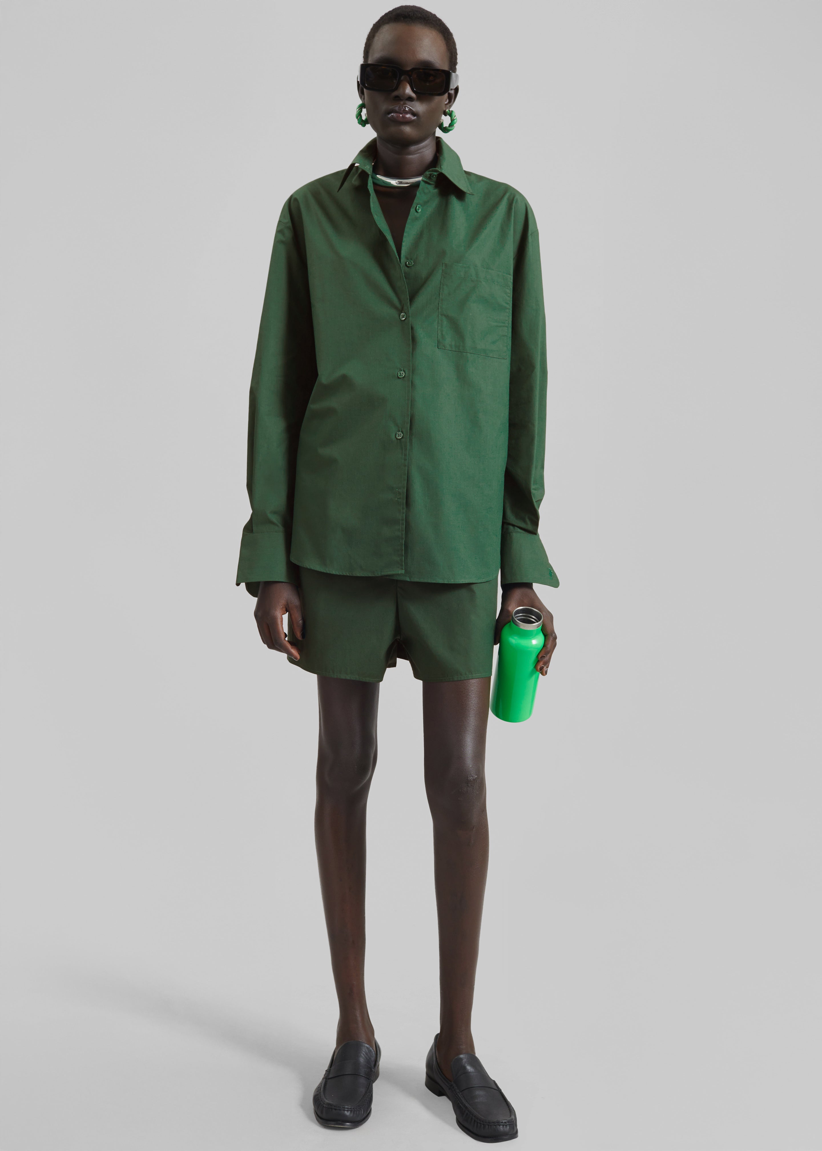 Lui Organic Cotton Shirt - Hunter Green - 4