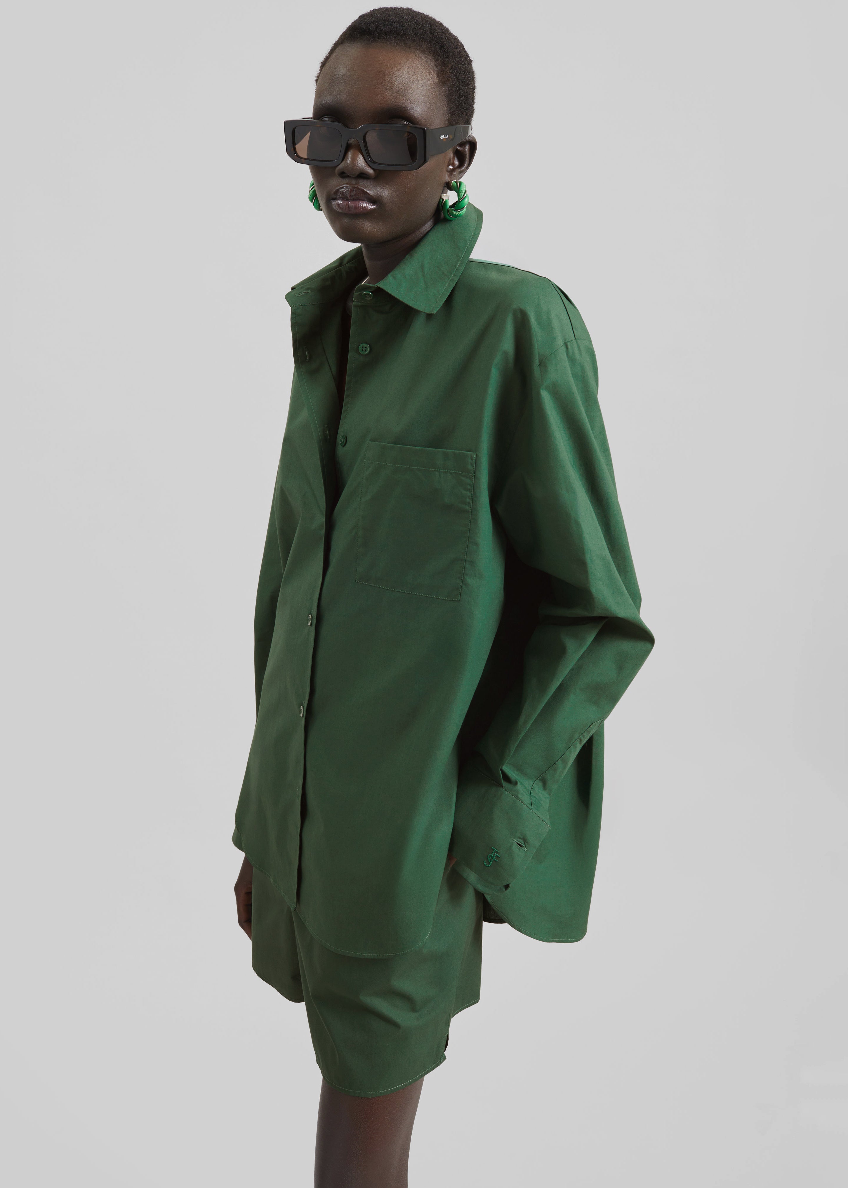 Lui Organic Cotton Shirt - Hunter Green - 2