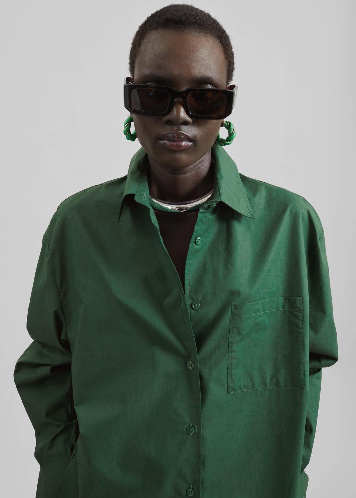 Lui Organic Cotton Shirt - Hunter Green - 3