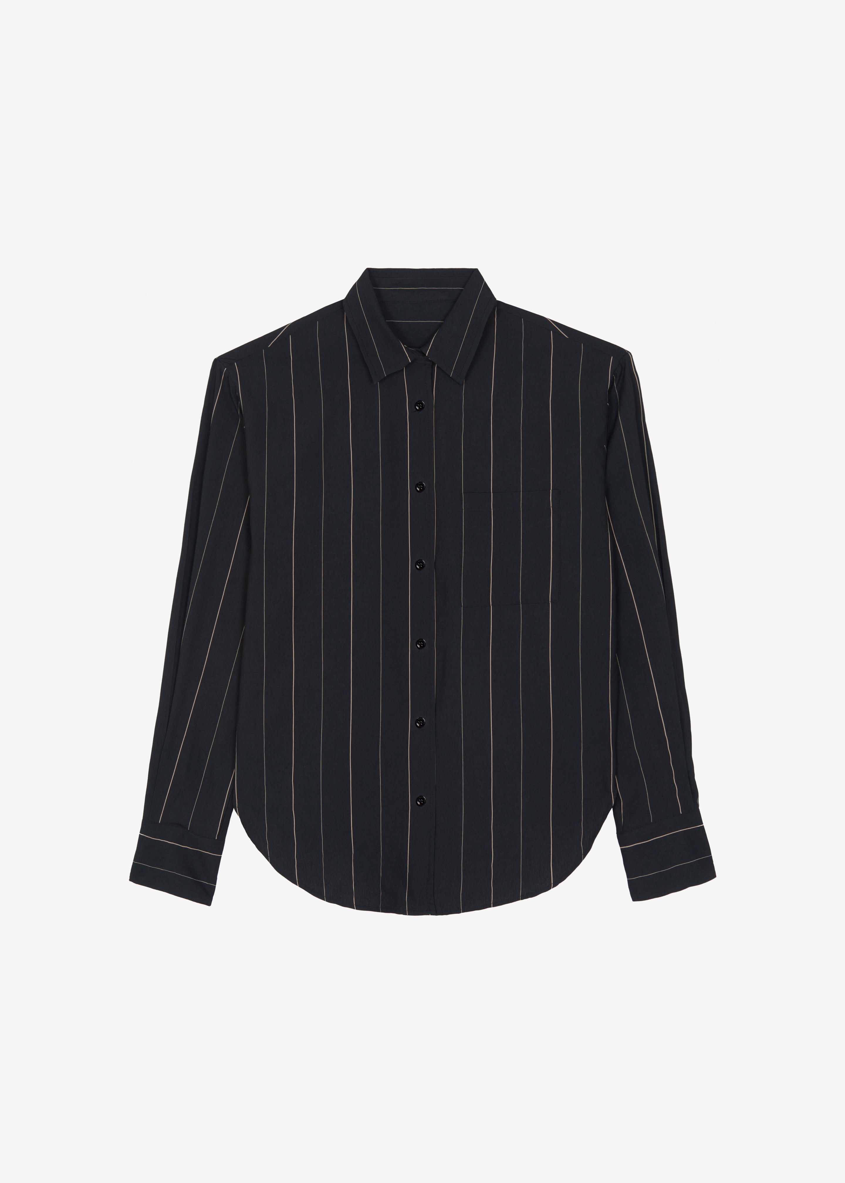 Lui Shirt - Black/Beige Stripe - 11