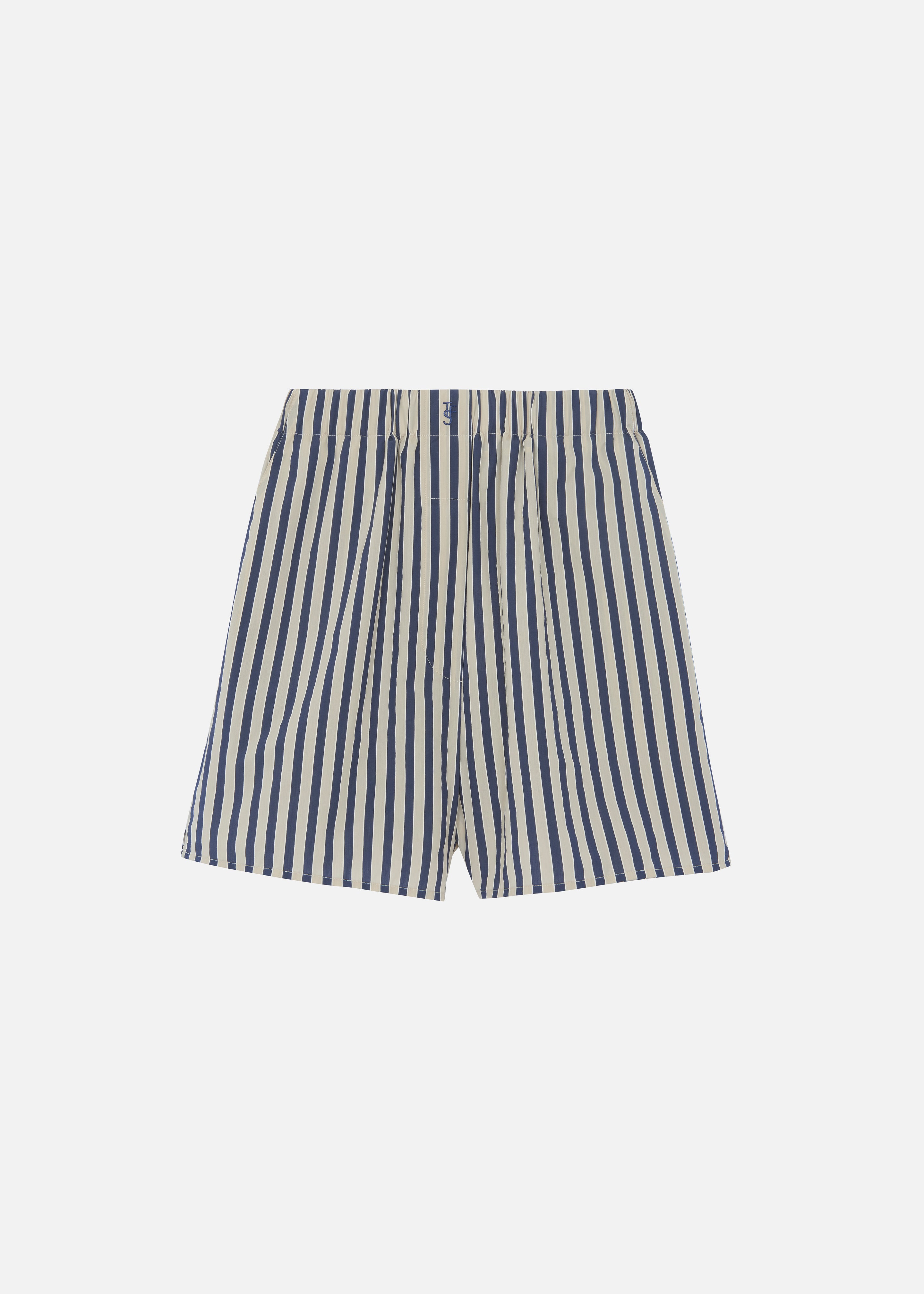 Lui Textured Boxer Shorts - Beige/Navy Multi Stripe - 11