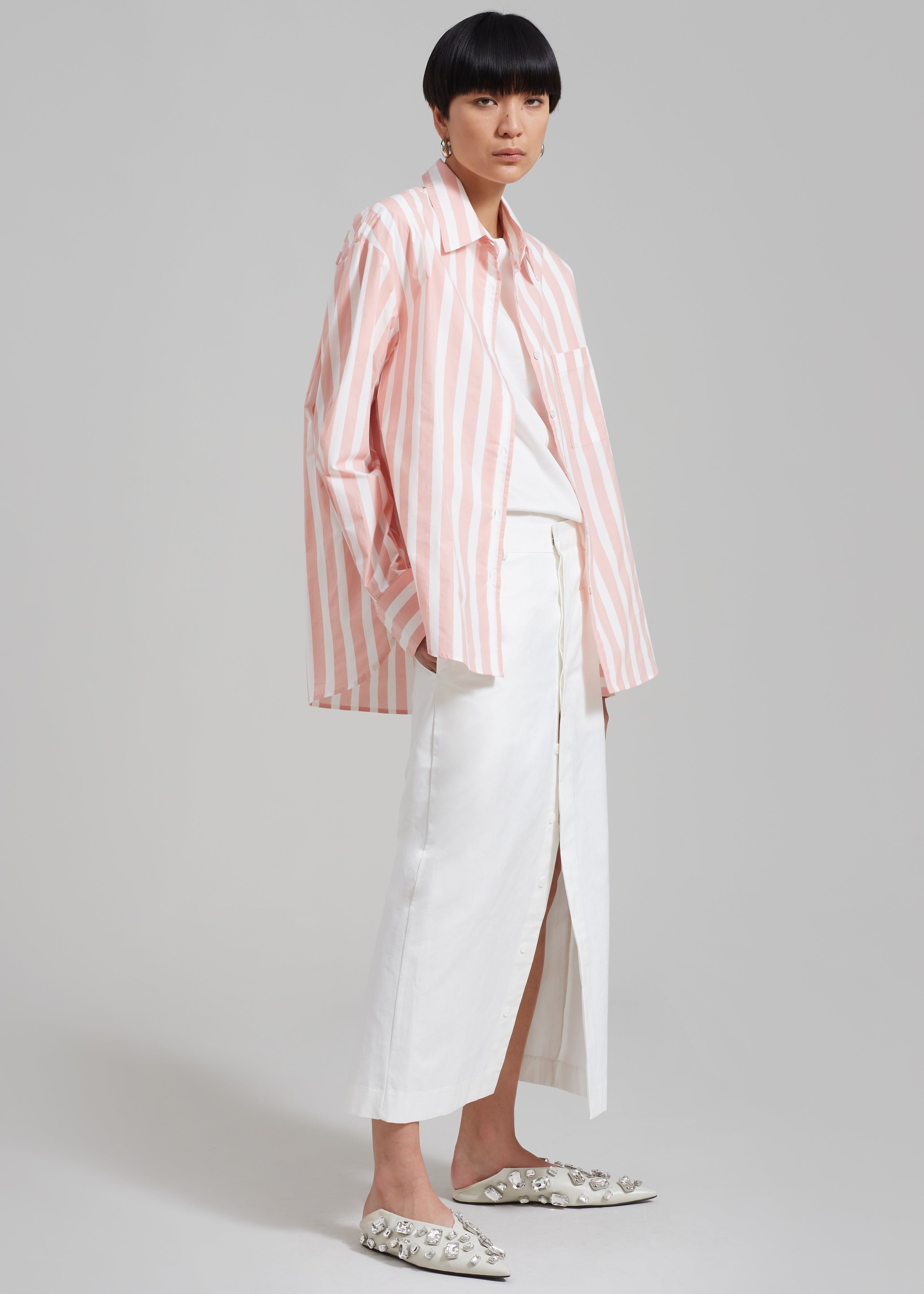 Lui Wide Stripe Shirt - Pink - 4