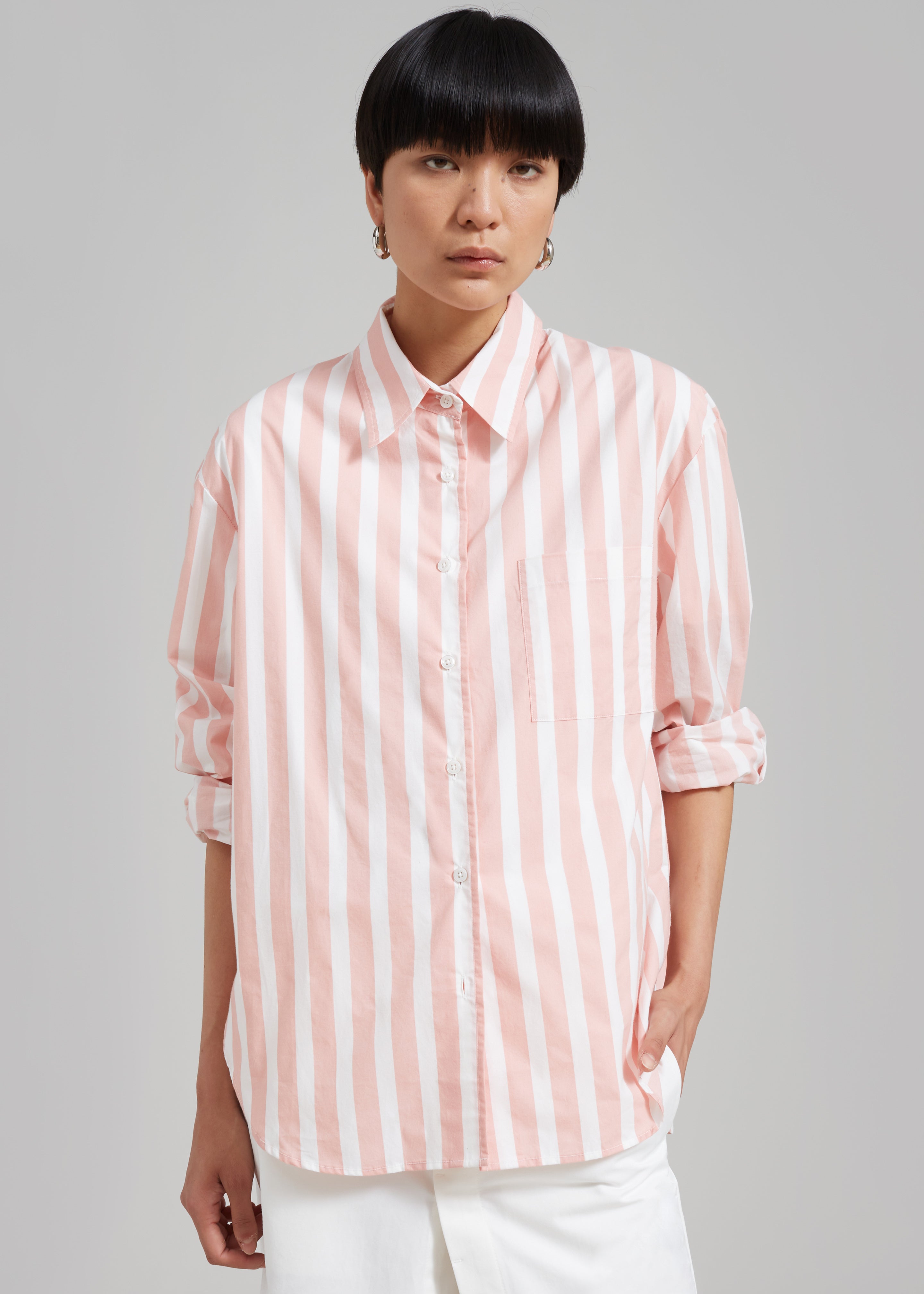 Lui Wide Stripe Shirt - Pink - 6