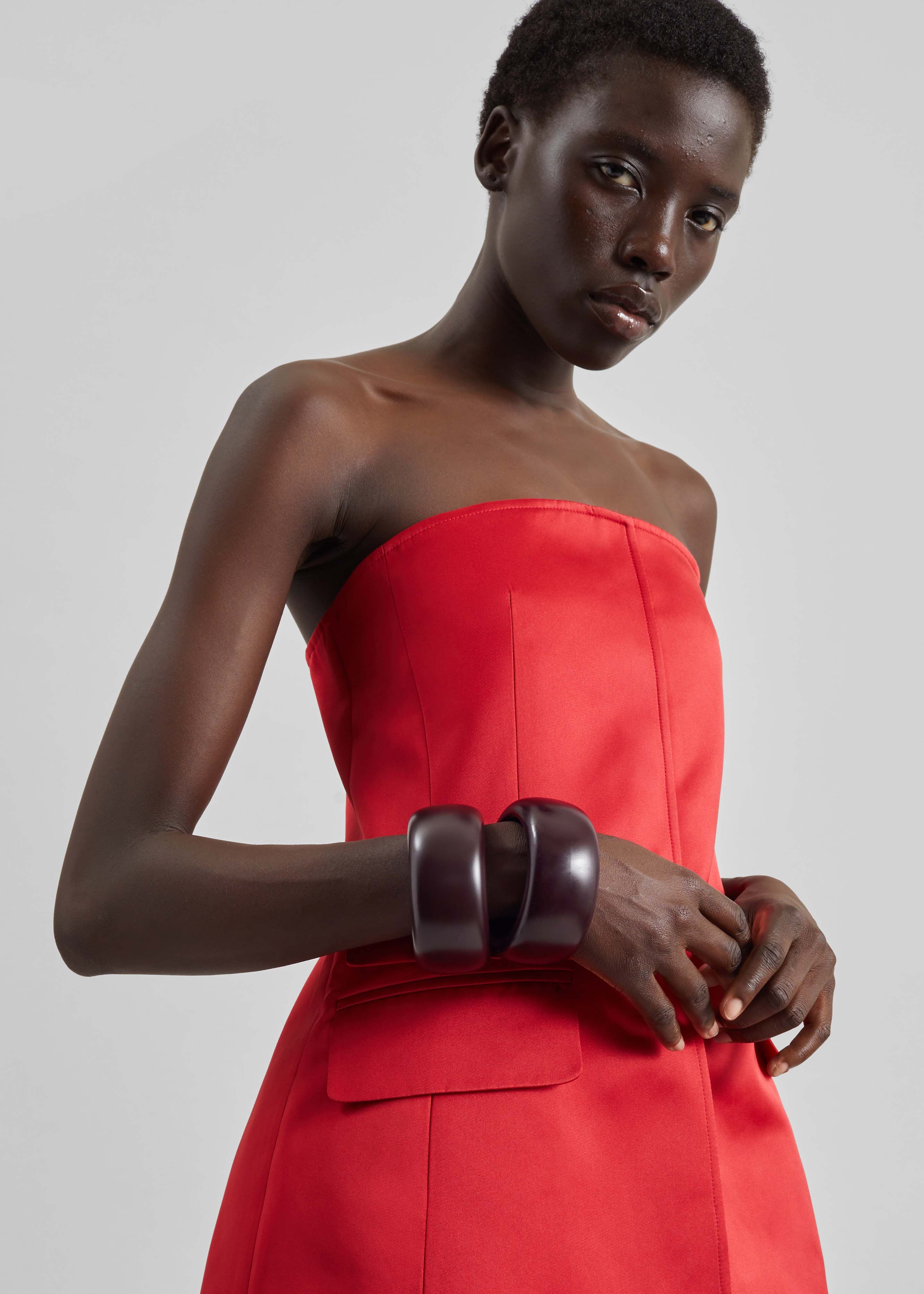 Luma Satin Bustier - Red – The Frankie Shop
