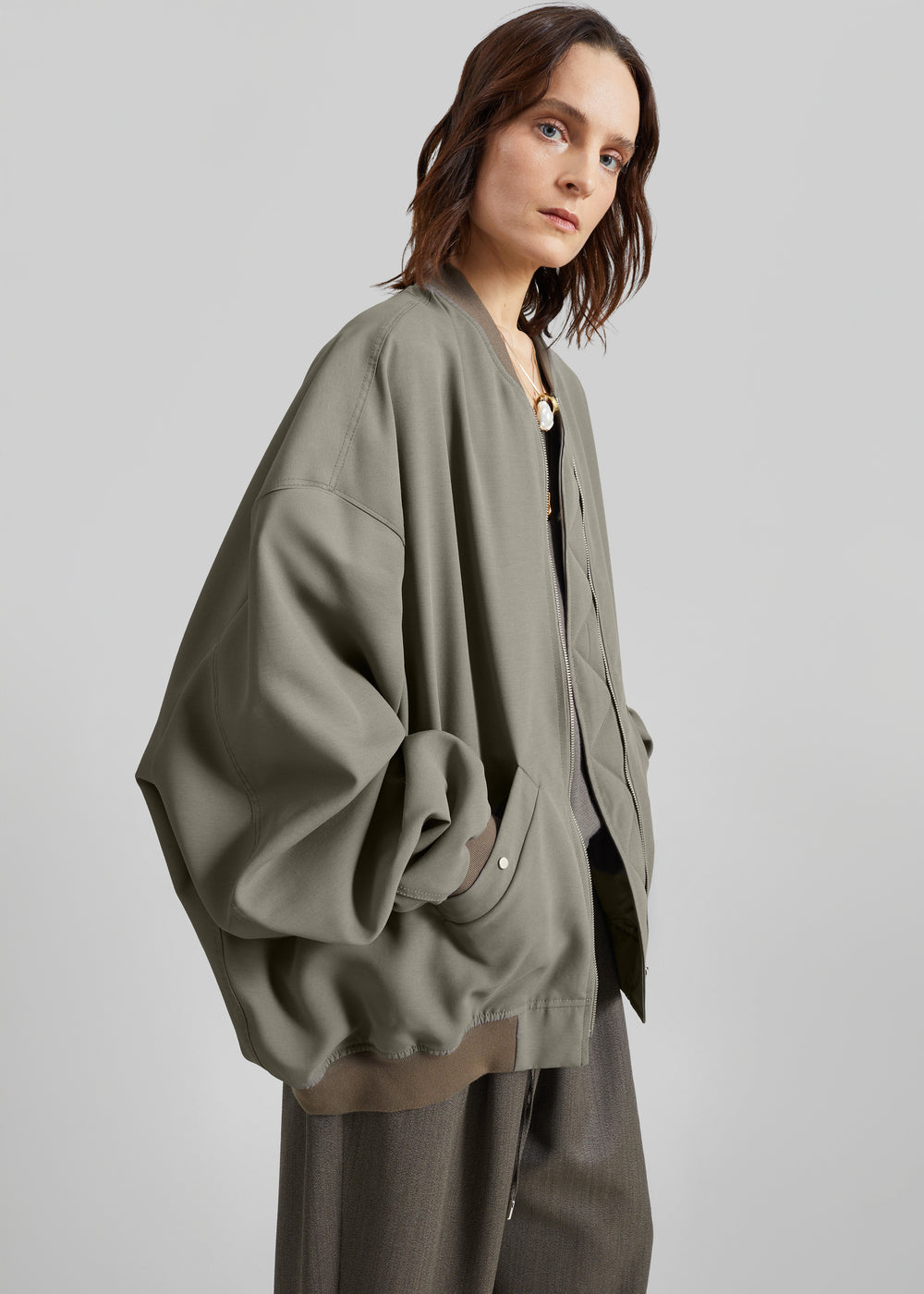 Lumi Bomber Jacket - Dark Olive - 1