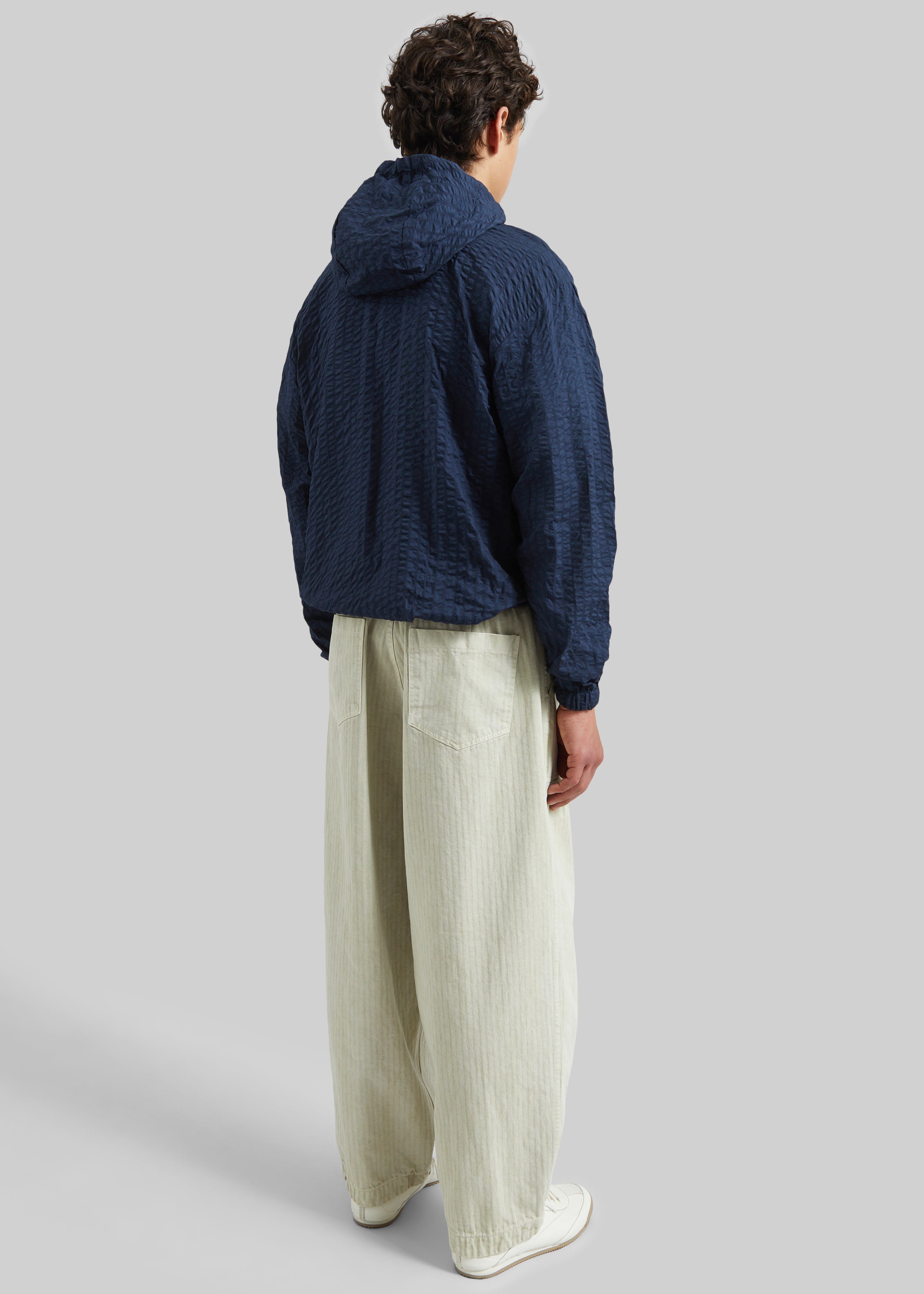 Luynes Seersucker Drawstring Jacket - Navy - 6