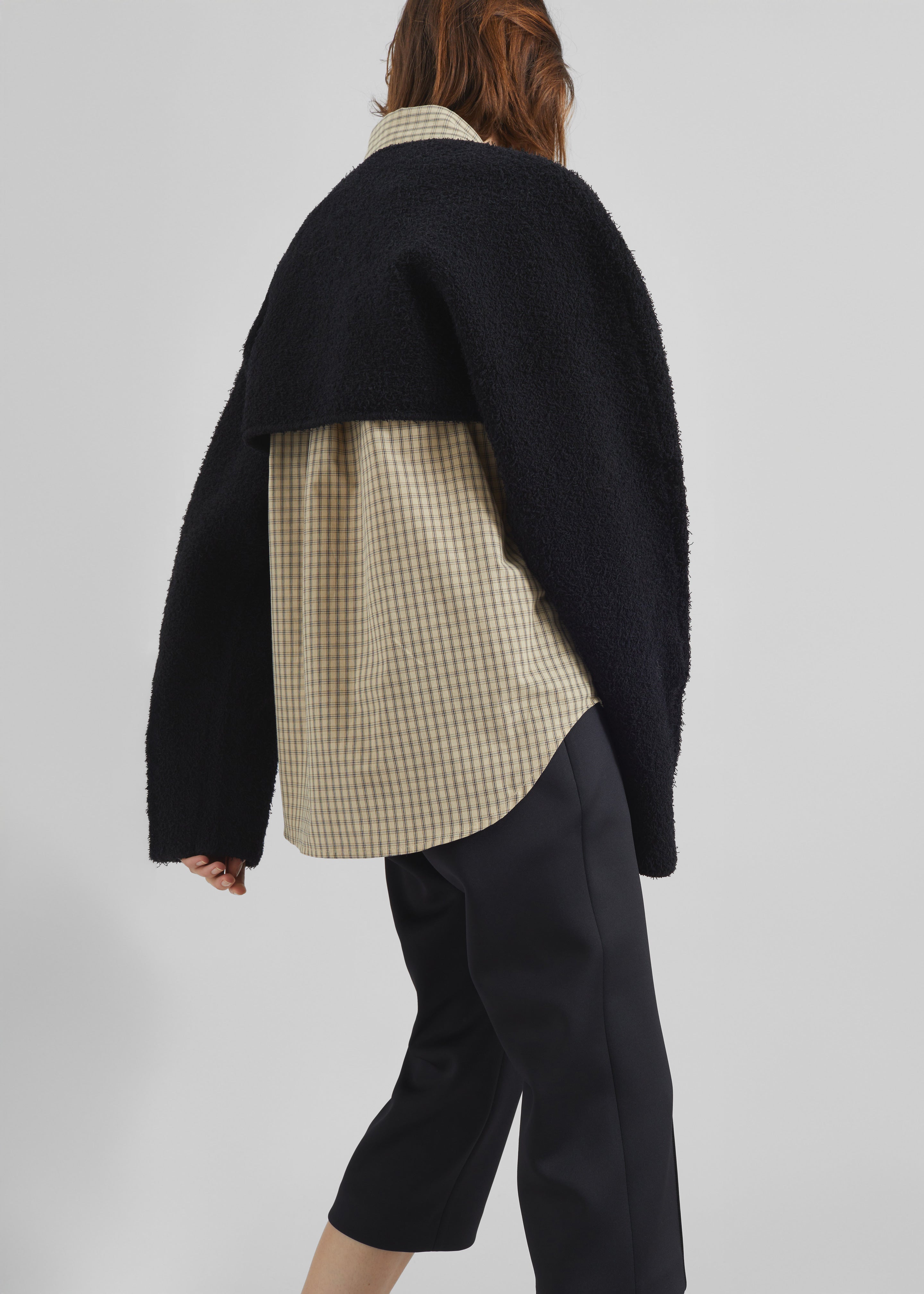 Lyall Fuzzy Cropped Jacket - Black - 8