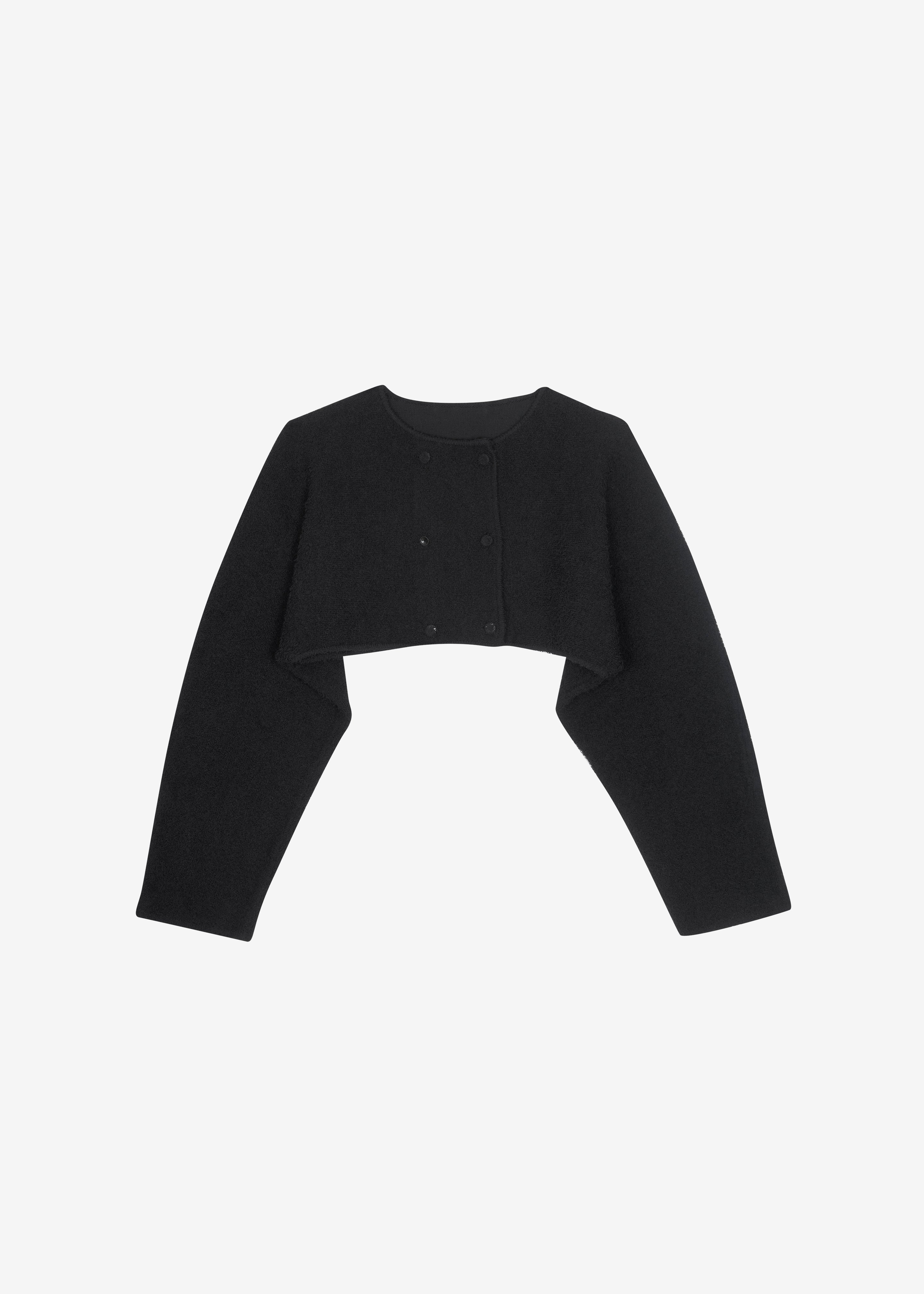 Lyall Fuzzy Cropped Jacket - Black - 9