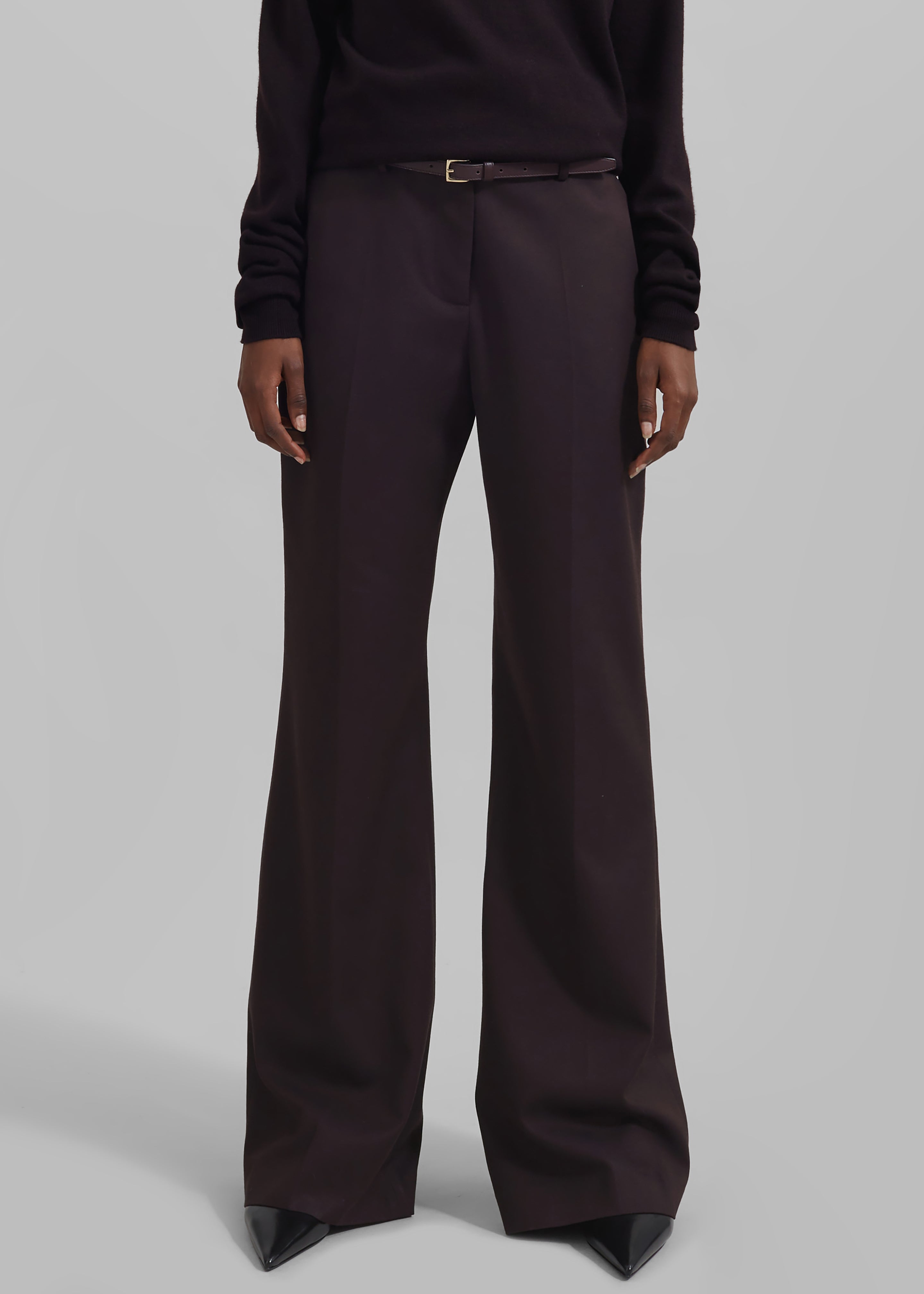 Lyra Flared Pants - Dark Plum - 6