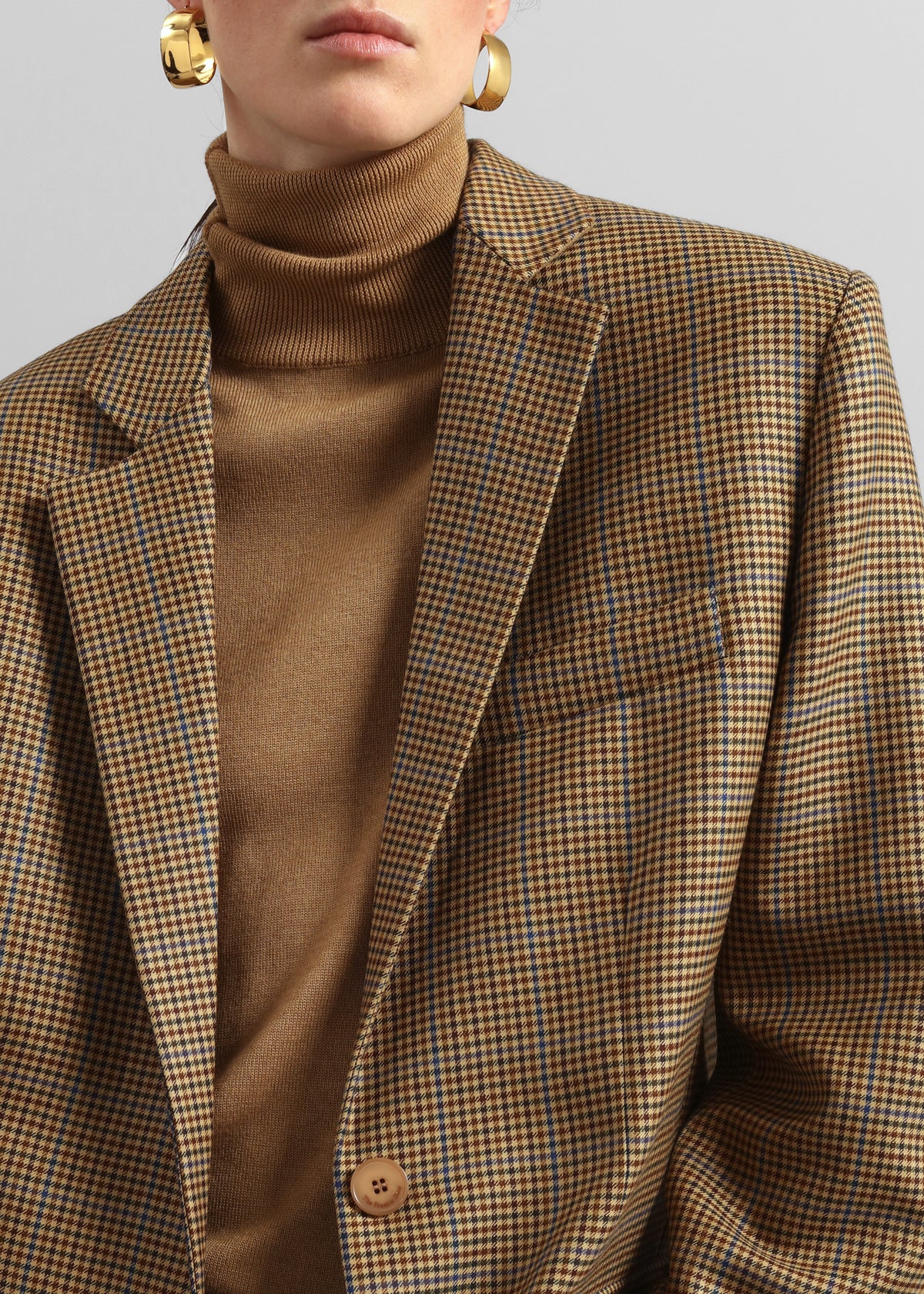 Lyra Oversized Houndstooth Blazer Camel – The Frankie Shop