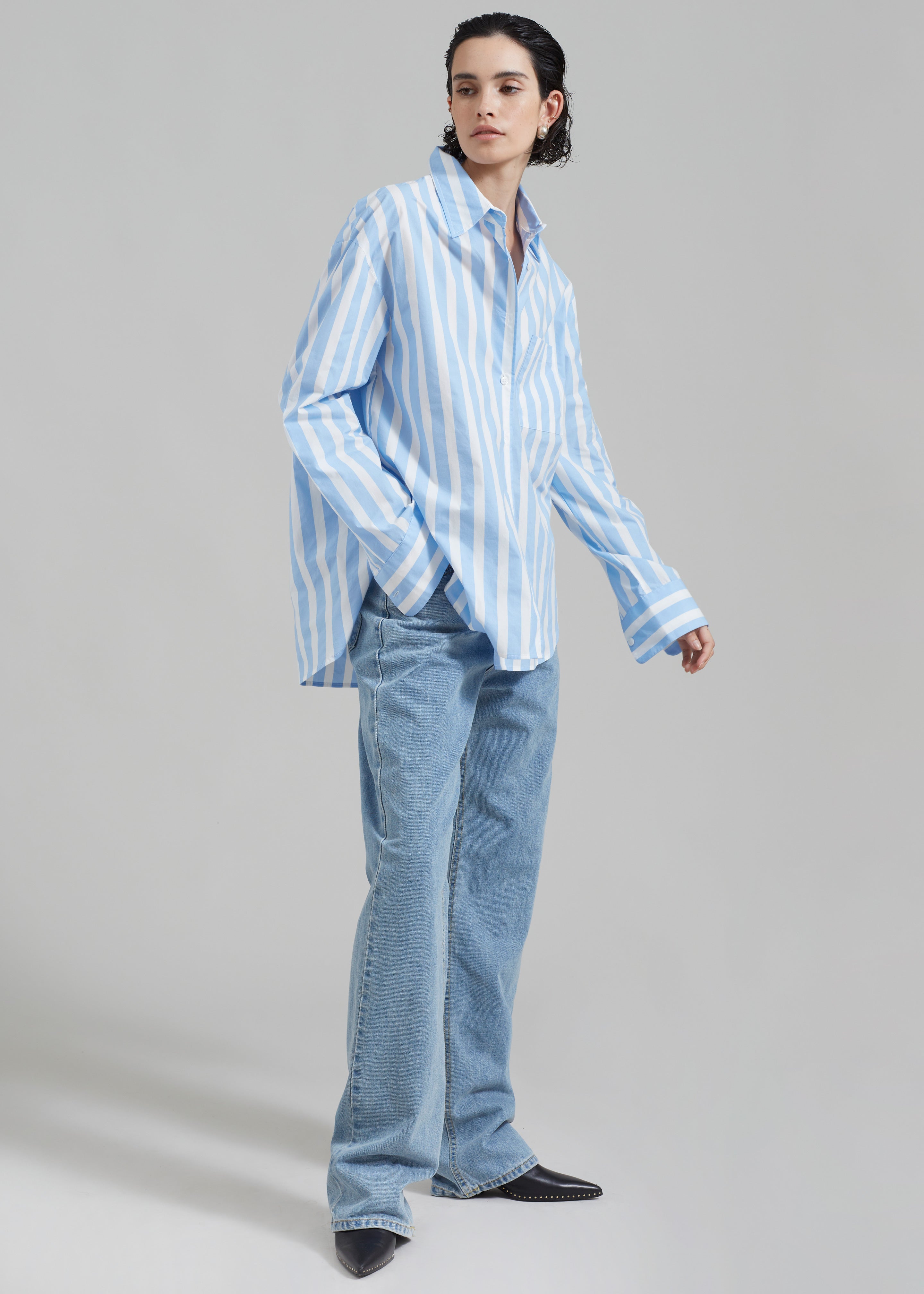 Lui Wide Stripe Shirt - Blue - 9