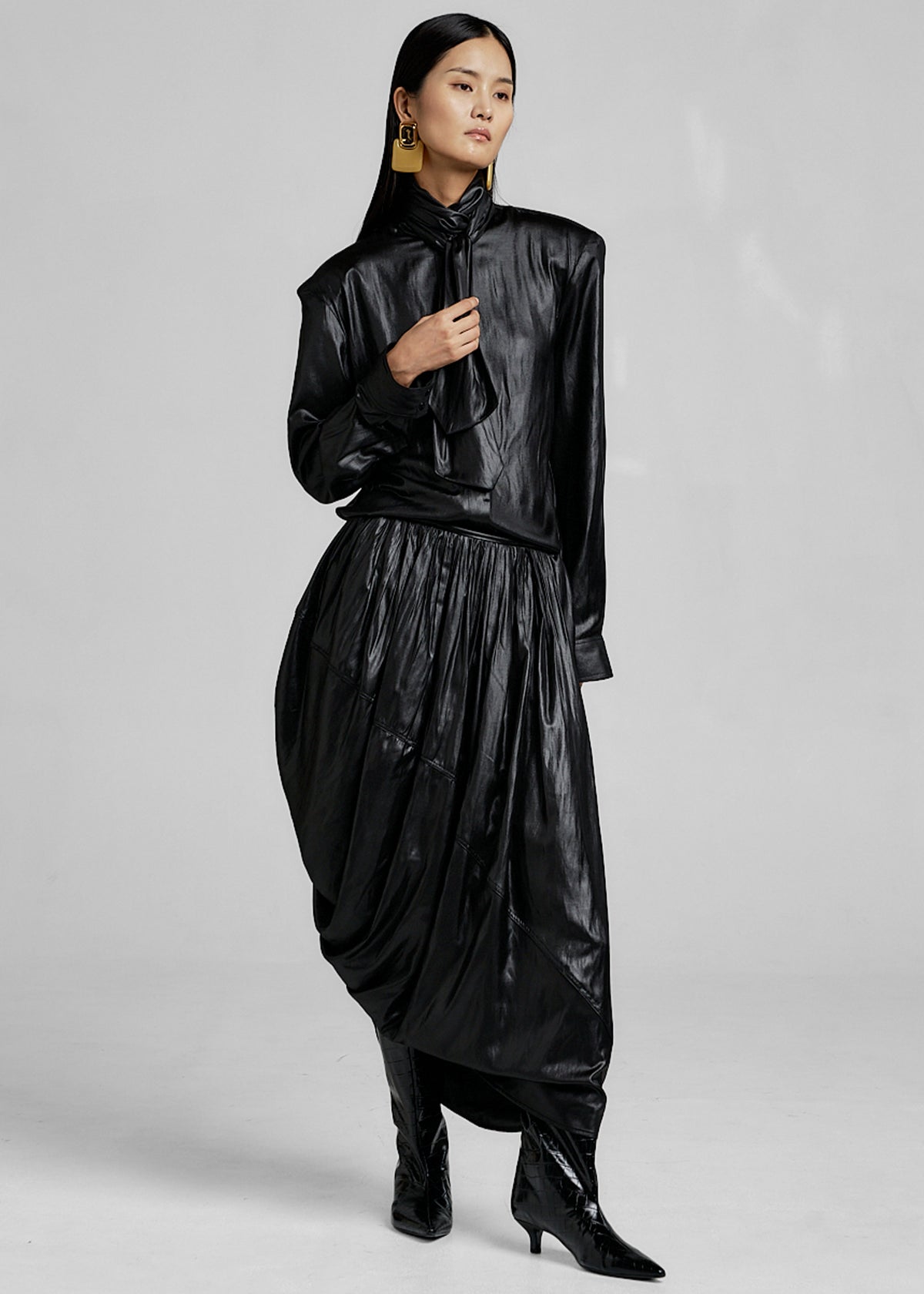 Mabillon Corded Draped Skirt - Black - 6