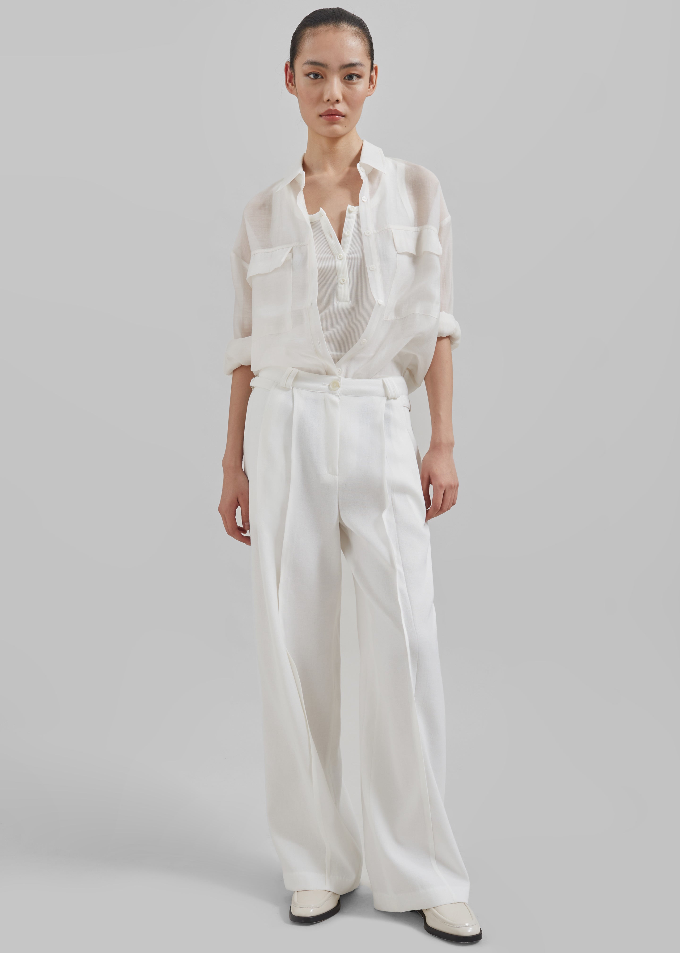 Madeline Sheer Shirt - Off White - 8