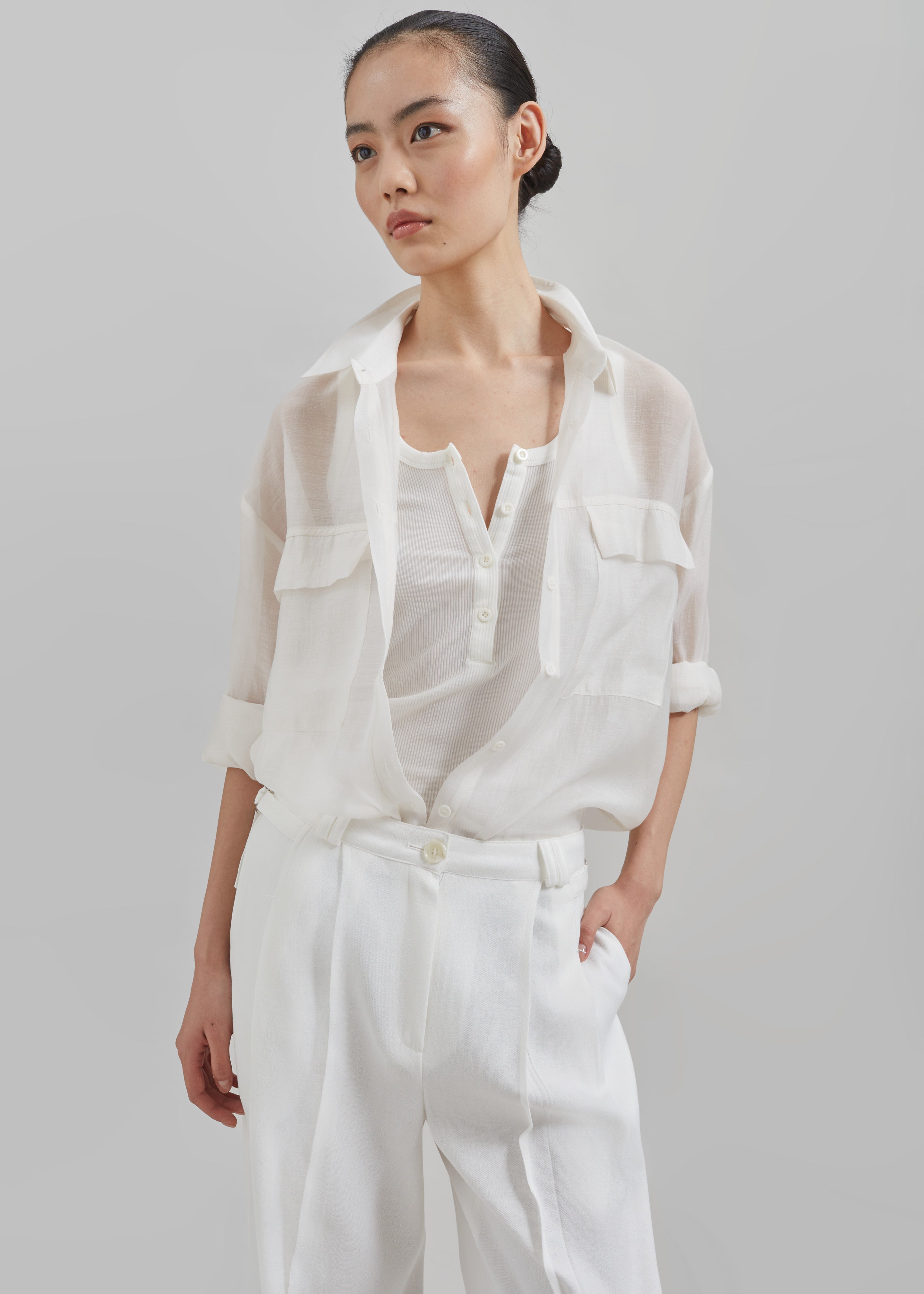 Madeline Sheer Shirt - Off White - 9