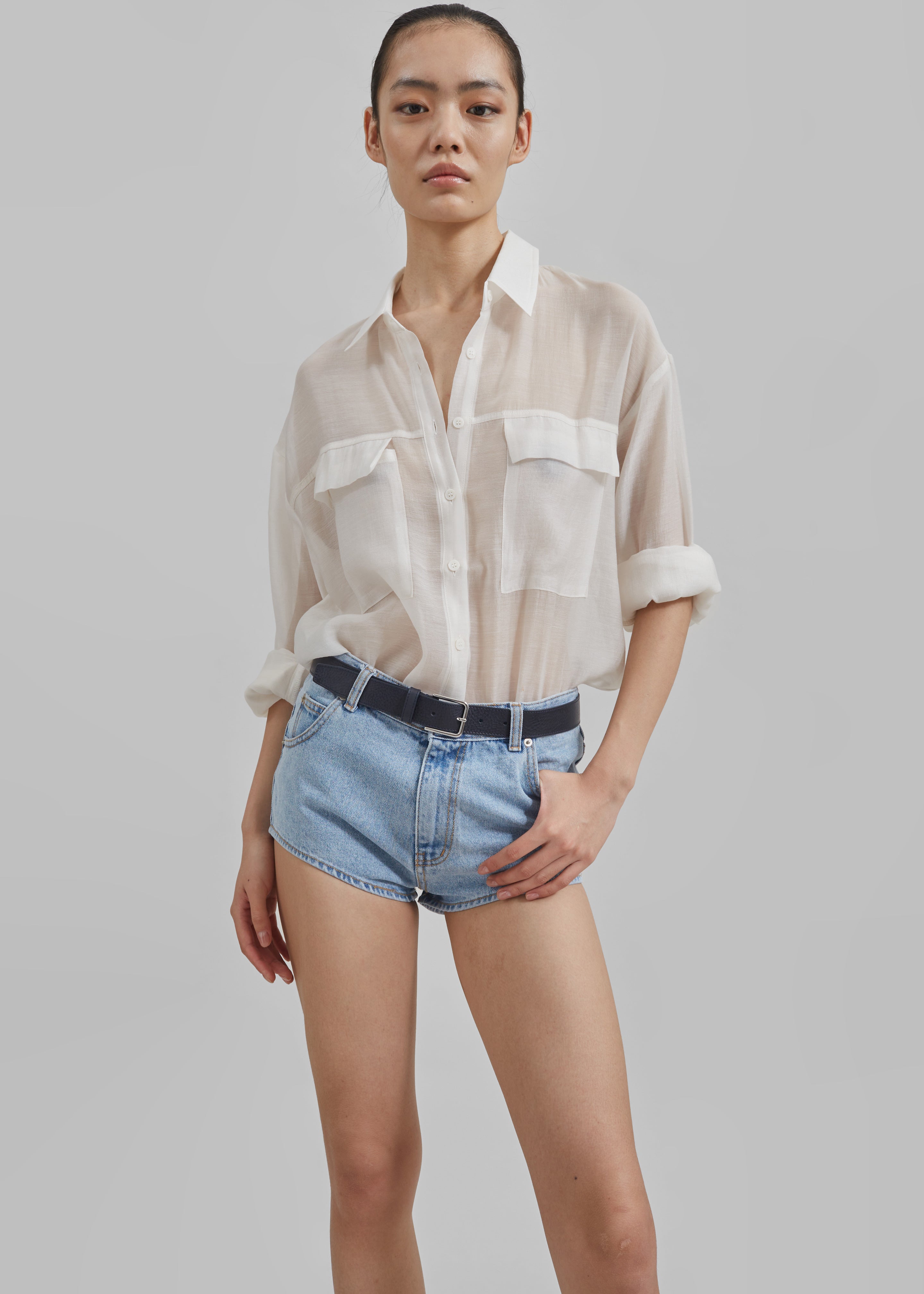 Madeline Sheer Shirt - Off White - 6