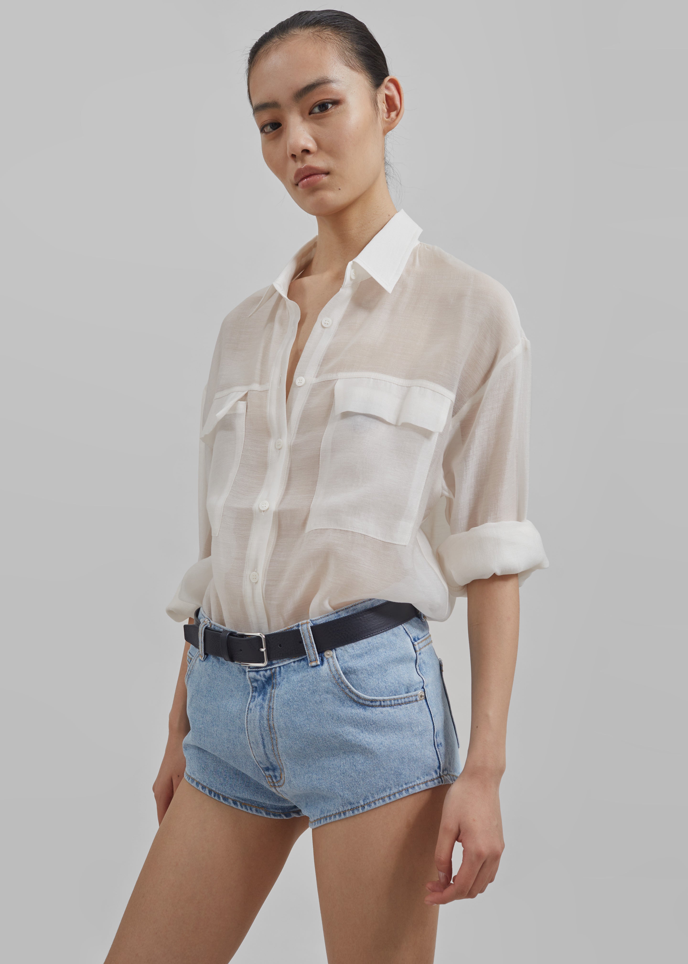 Madeline Sheer Shirt - Off White - 7