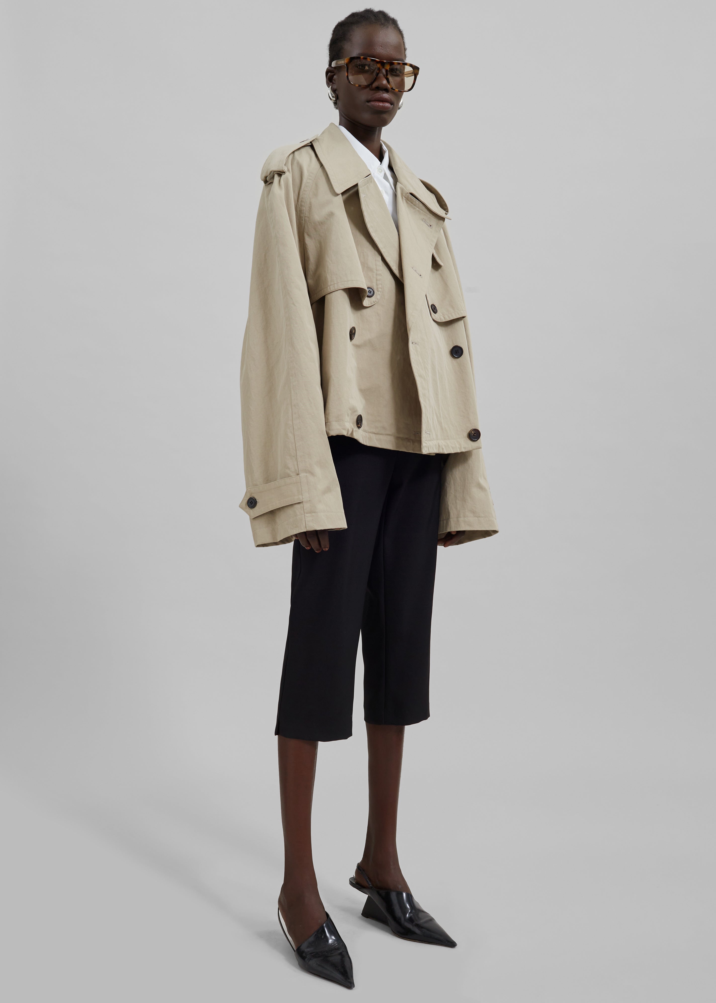 Mads Cropped Trench - Beige - 2