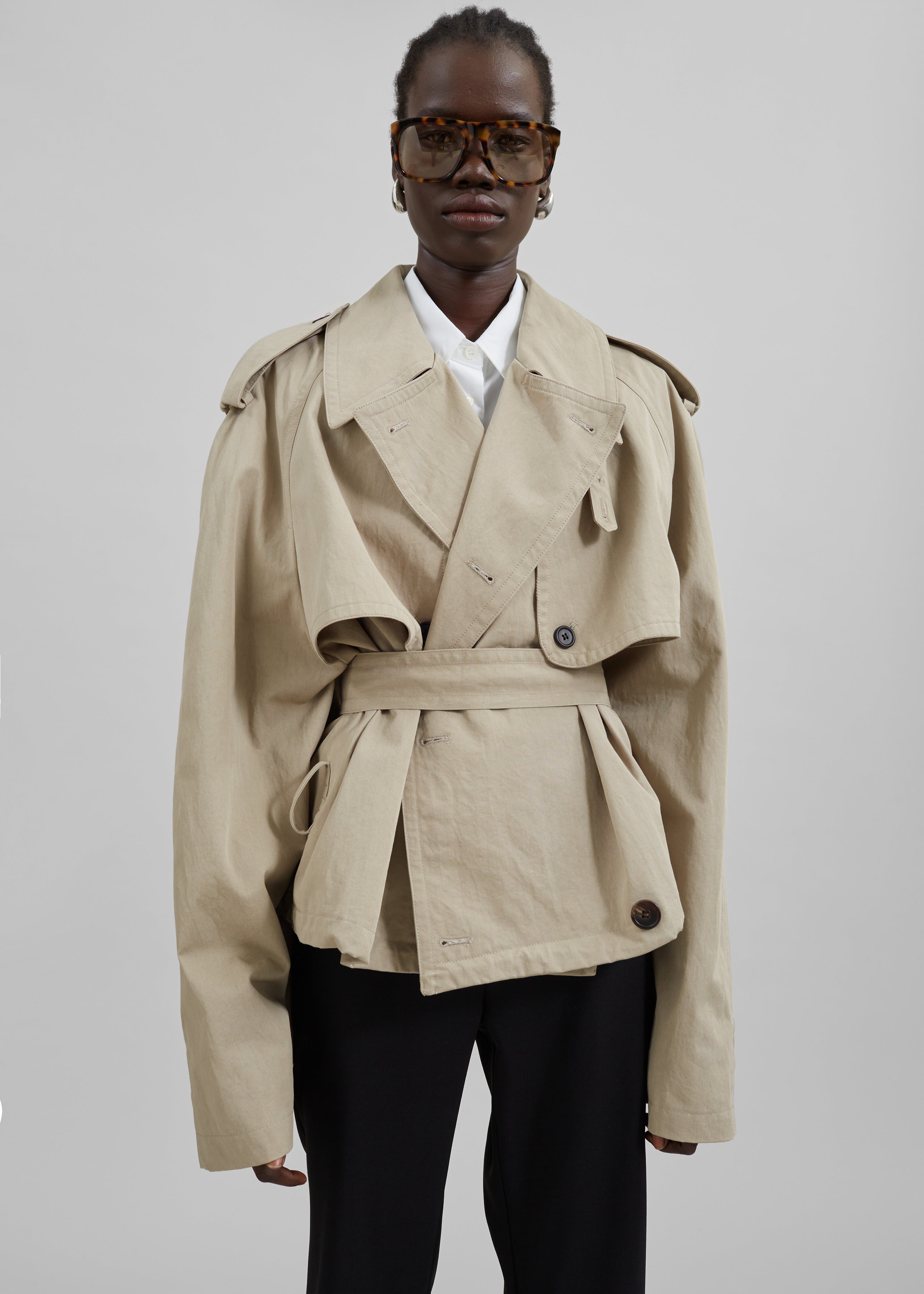 Mads Cropped Trench - Beige - 8