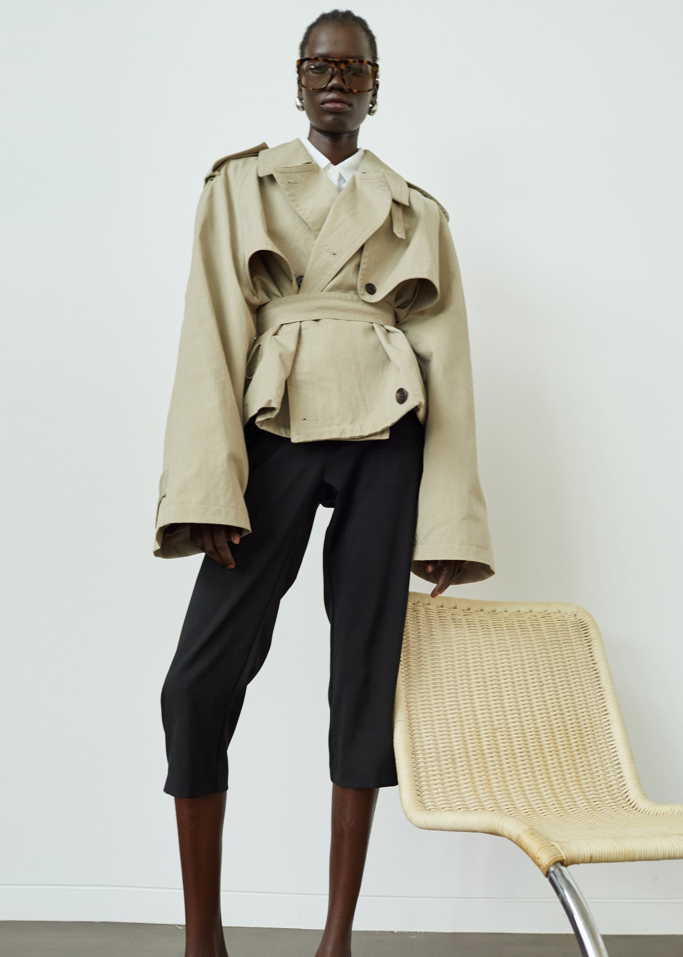 Mads Cropped Trench - Beige