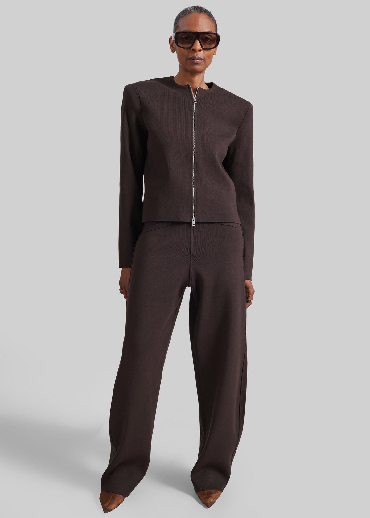 Mael Padded Cardigan - Brown