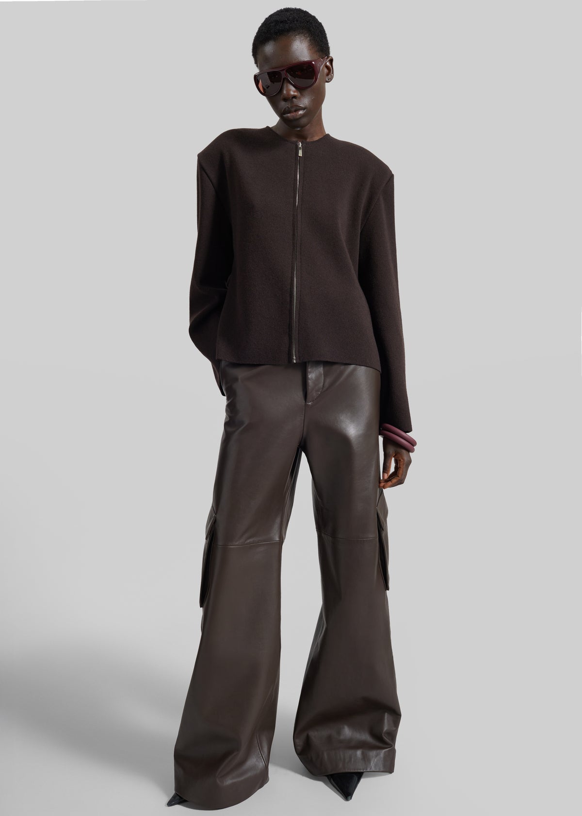 Mael Padded Cardigan - Brown
