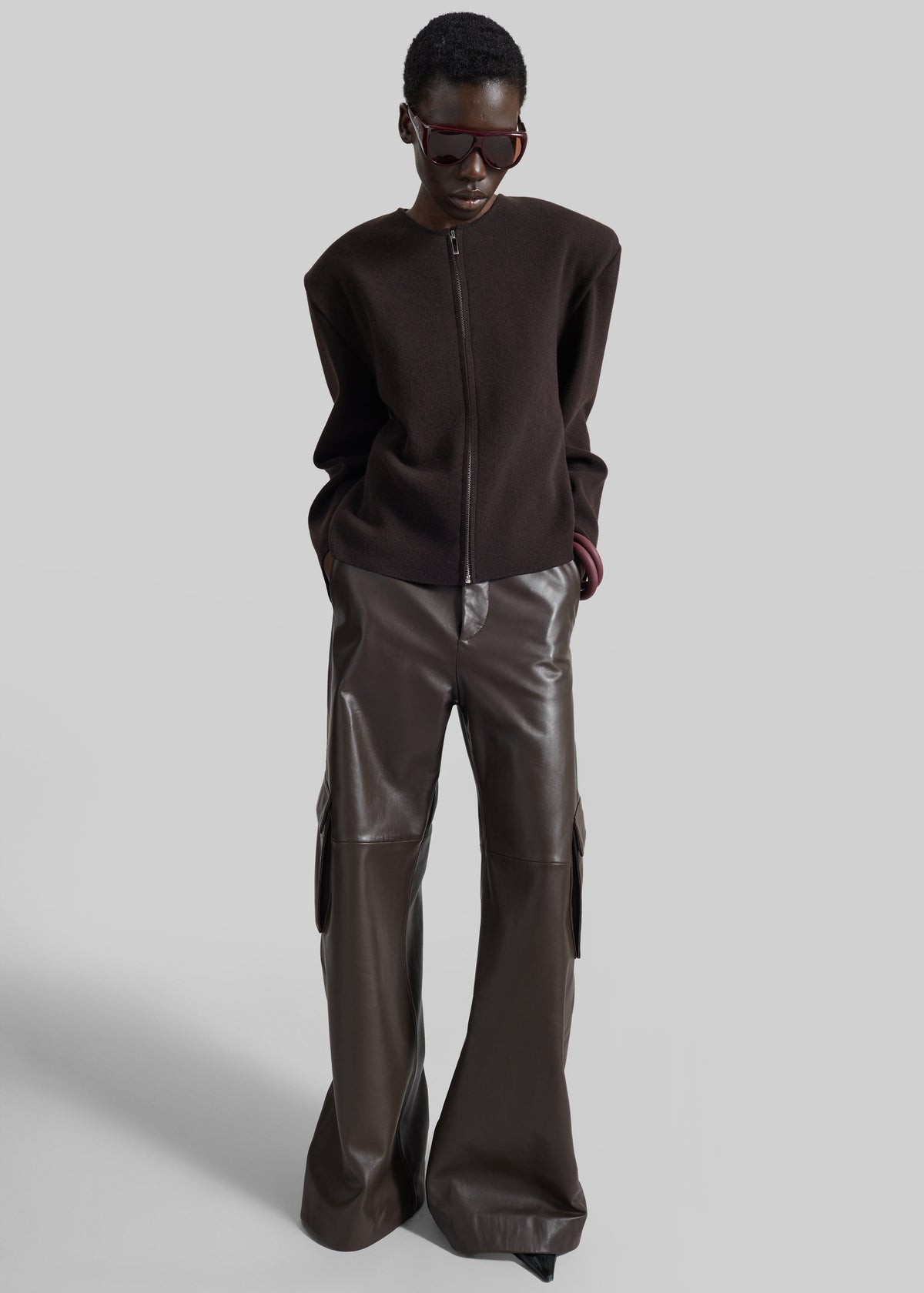 Mael Padded Cardigan - Brown
