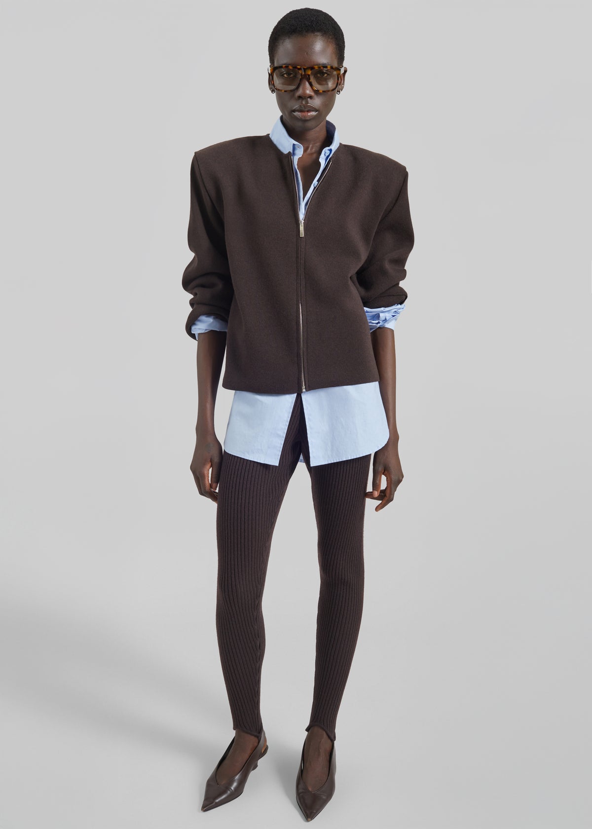 Mael Padded Cardigan - Brown