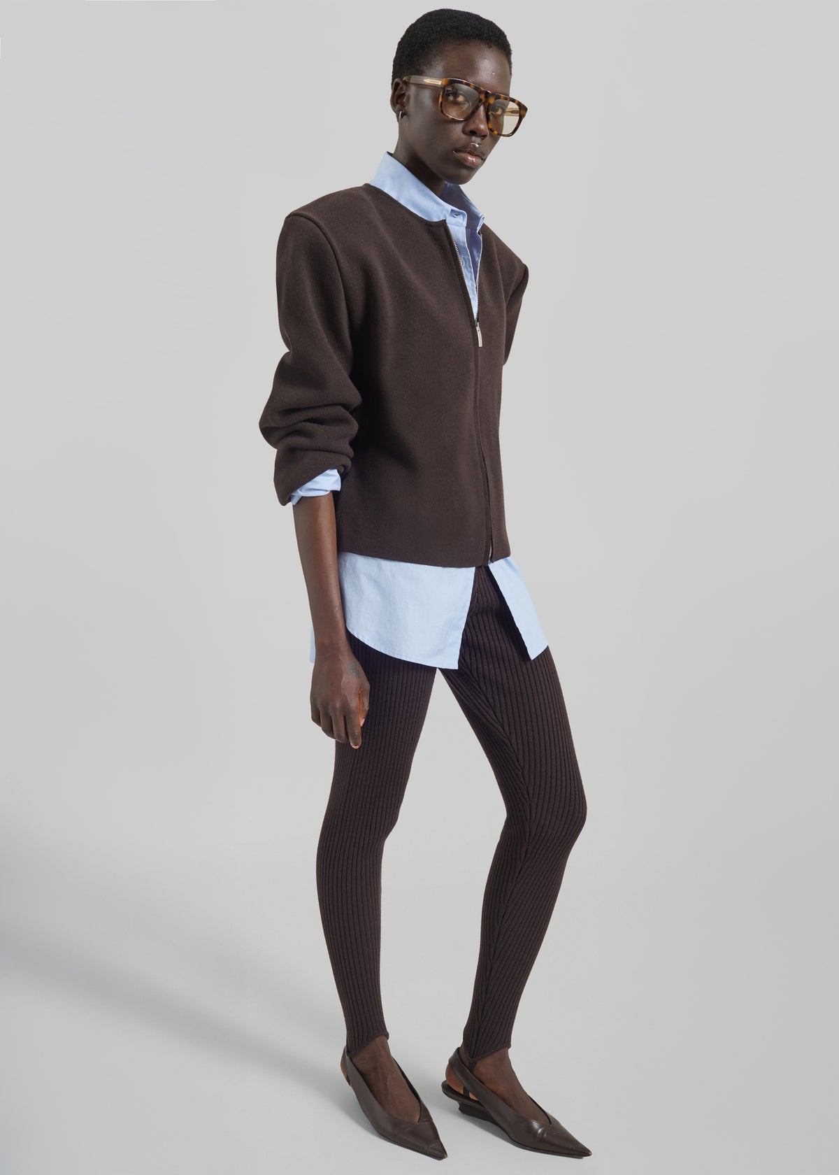 Mael Padded Cardigan - Brown