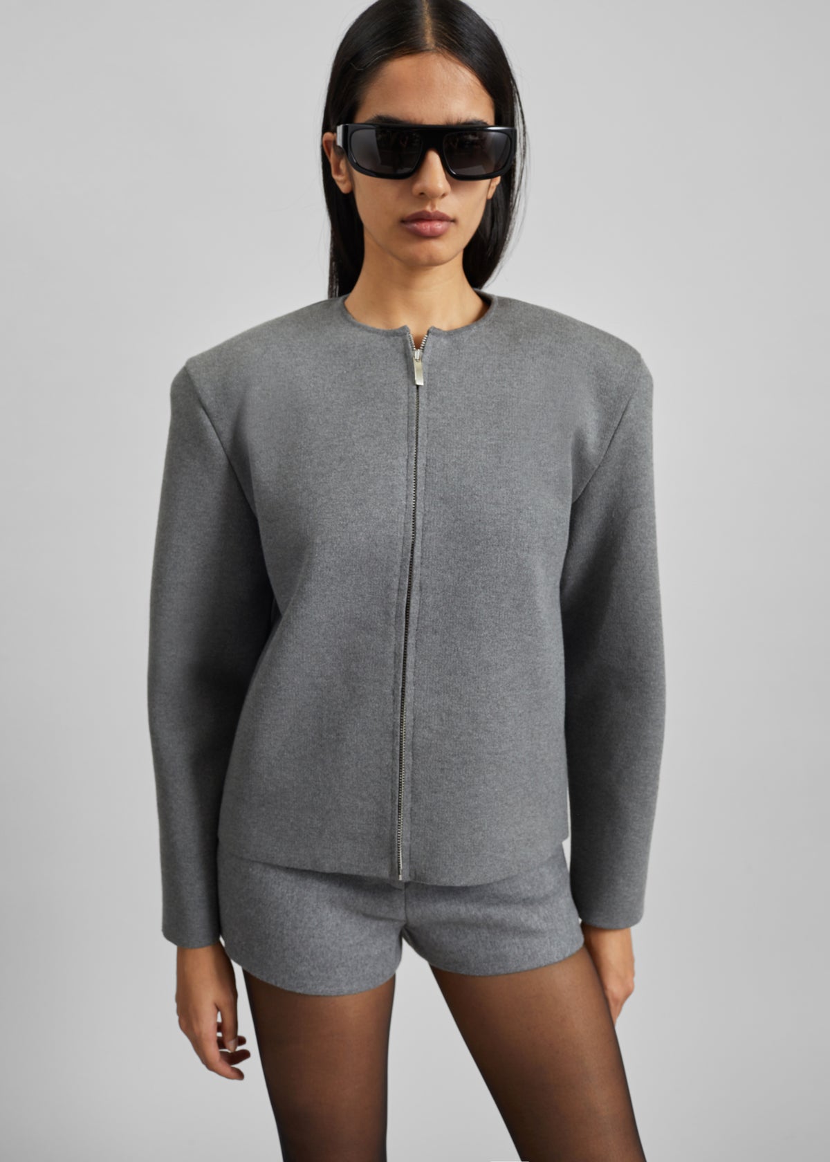 Mael Padded Cardigan - Grey