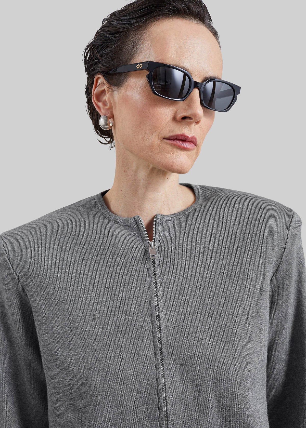 Mael Padded Cardigan - Grey