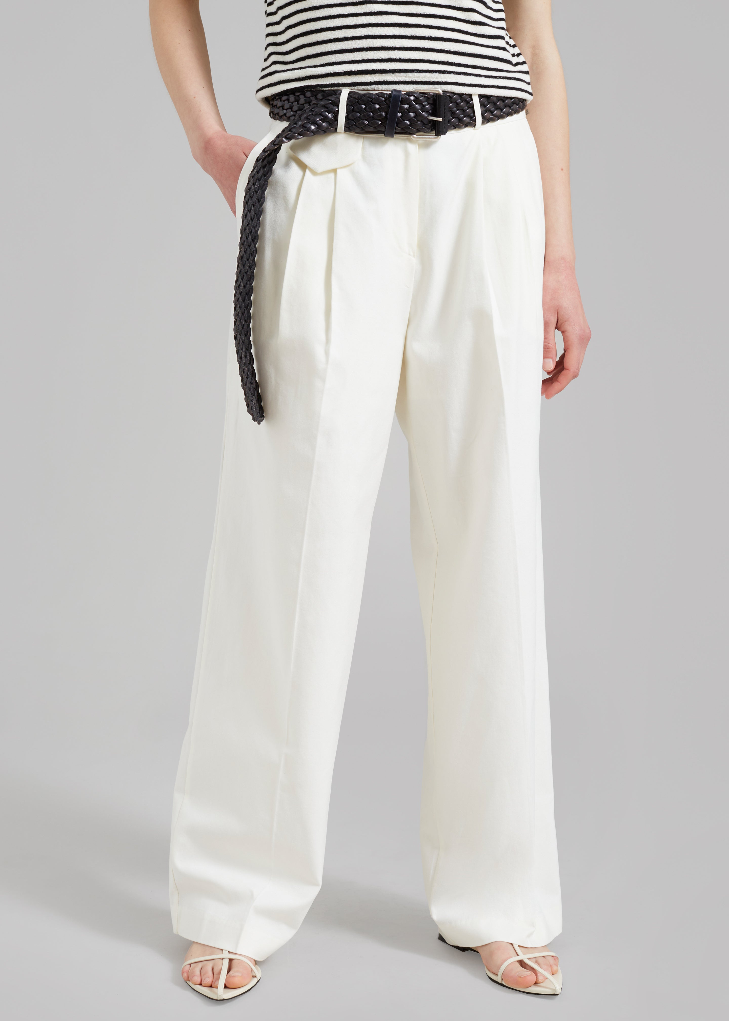 Maeve Pintuck Trousers - Cream – The Frankie Shop