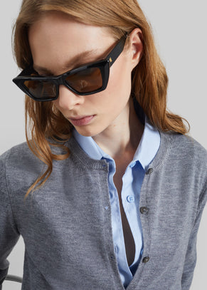 Mahim Superfine Wool Cardigan - Grey